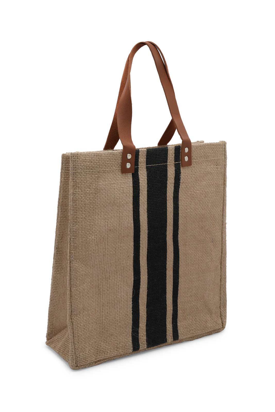 Redtag-Beige-/-Black-Jute-Shopping-Bag-With-Pocket-Category:Bags,-Colour:Beige,-Dept:Home,-Filter:Travel-Accessories,-LUG-Bags,-New-In,-New-In-LUG-ACC,-Non-Sale,-Section:Homewares,-W22B-Travel-Accessories-
