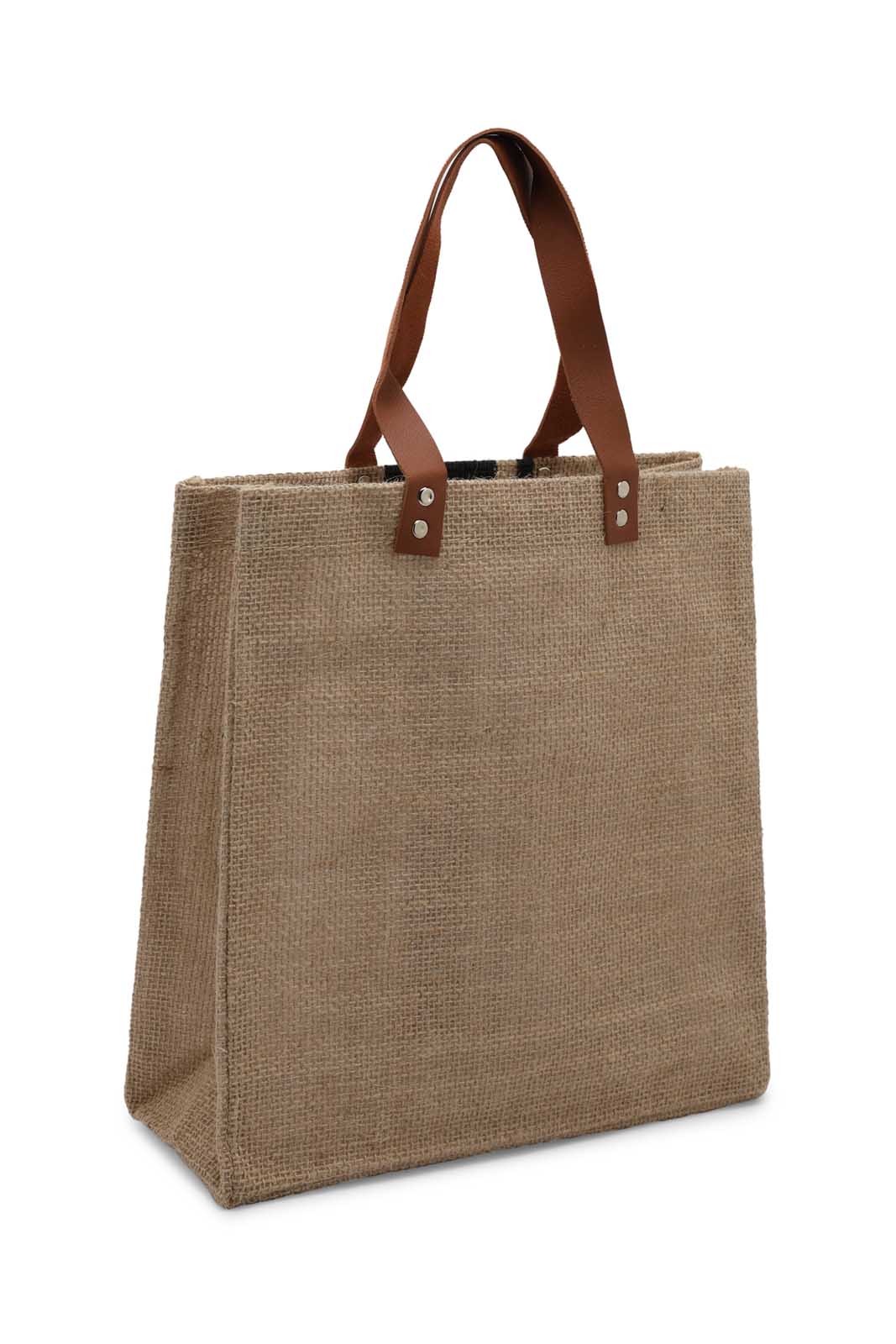 Redtag-Beige-/-Black-Jute-Shopping-Bag-With-Pocket-Category:Bags,-Colour:Beige,-Dept:Home,-Filter:Travel-Accessories,-LUG-Bags,-New-In,-New-In-LUG-ACC,-Non-Sale,-Section:Homewares,-W22B-Travel-Accessories-