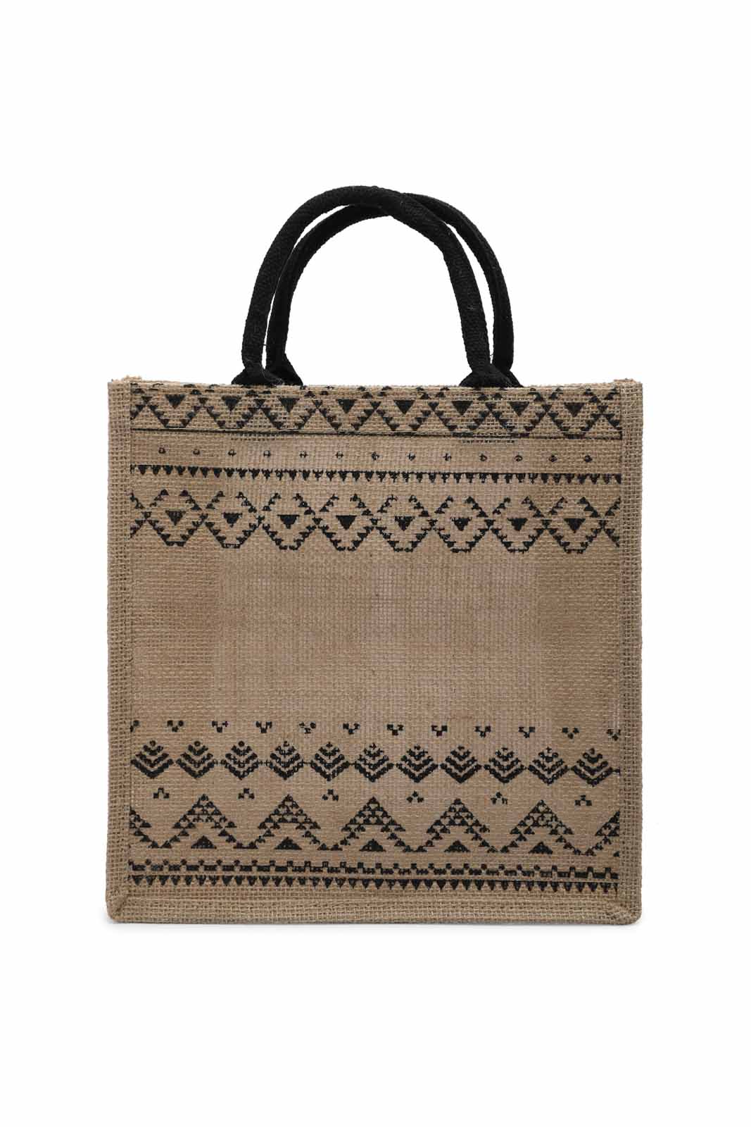 Redtag-Beige-/-Black-Jute-Shopping-Bag-With-Pocket-Category:Bags,-Colour:Beige,-Dept:Home,-Filter:Travel-Accessories,-LUG-Bags,-New-In,-New-In-LUG-ACC,-Non-Sale,-Section:Homewares,-W22B-Travel-Accessories-