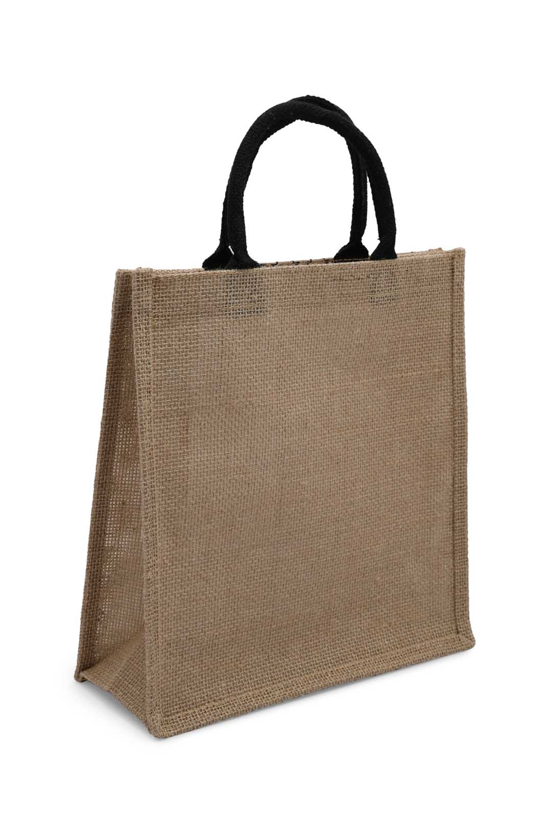 Redtag-Beige-/-Black-Jute-Shopping-Bag-With-Pocket-Category:Bags,-Colour:Beige,-Dept:Home,-Filter:Travel-Accessories,-LUG-Bags,-New-In,-New-In-LUG-ACC,-Non-Sale,-Section:Homewares,-W22B-Travel-Accessories-