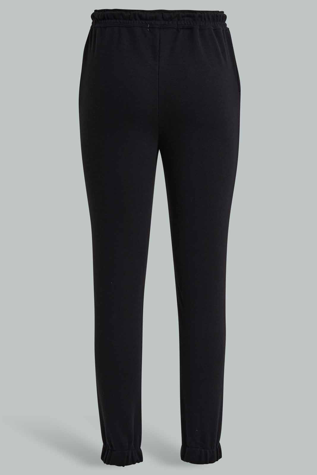 Redtag-Black-High-waisted-Sustainable-Jogger-Category:Joggers,-Colour:Black,-Deals:New-In,-Filter:Women's-Clothing,-New-In-Women-APL,-Non-Sale,-Section:Women,-W22O,-Women-Joggers-Women's-