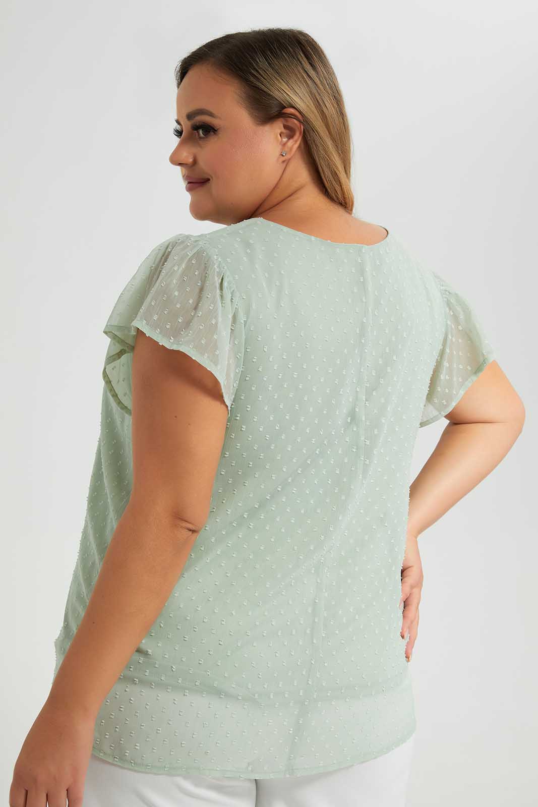Redtag-Mint-Chiffon-Dobby-Top-With-Lining-Category:Blouses,-Colour:Mint,-Deals:New-In,-Filter:Plus-Size,-LDP-Blouses,-New-In-LDP-APL,-Non-Sale,-Section:Women,-W22O-Women's-
