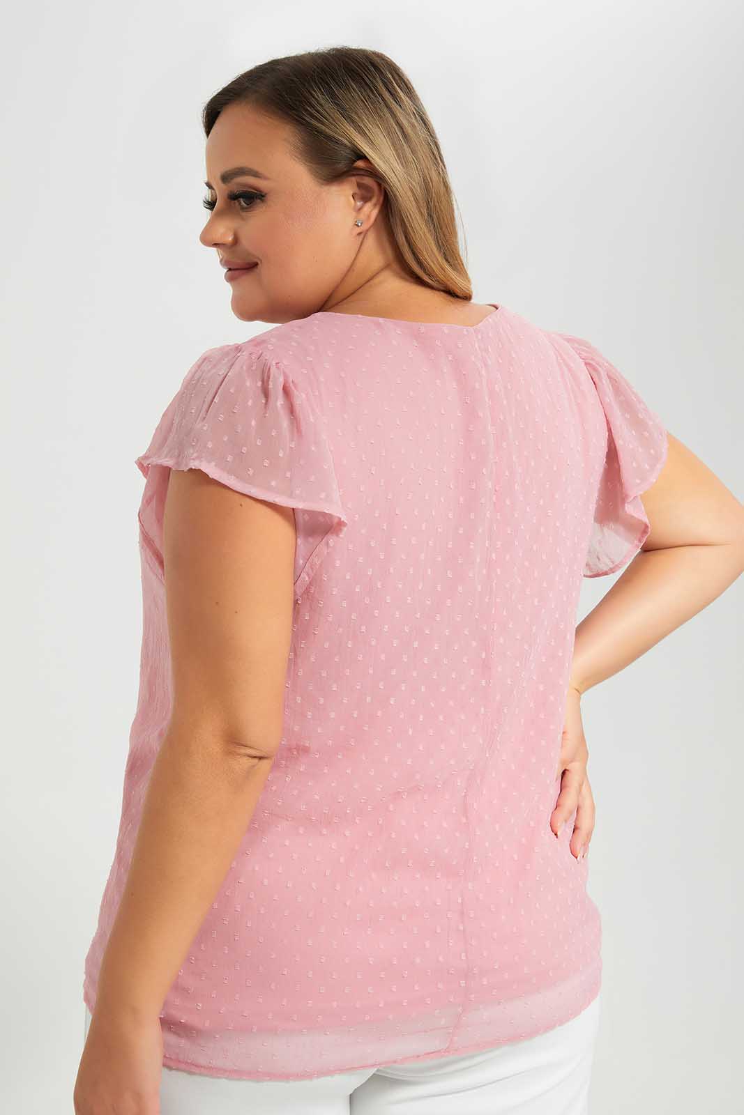 Redtag-Pink-Chiffon-Dobby-Top-With-Lining-Category:Blouses,-Colour:Apricot,-Deals:New-In,-Filter:Plus-Size,-LDP-Blouses,-New-In-LDP-APL,-Non-Sale,-Section:Women,-W22O-Women's-