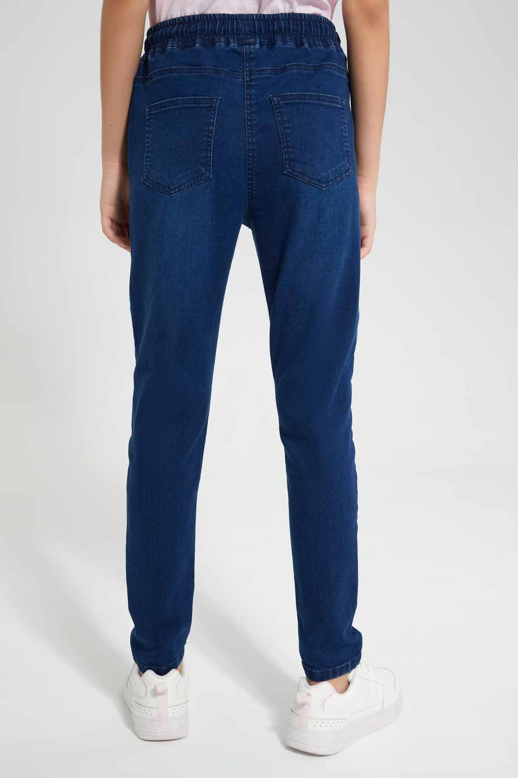 Redtag-Dk-Wash-Knitted-Jogger-Category:Jeggings,-Colour:Dark-Wash,-Deals:New-In,-Filter:Senior-Girls-(9-to-14-Yrs),-FIT-WALL-(FTW),-GSR-Jeggings,-New-In-GSR-APL,-Non-Sale,-Section:Girls-(0-to-14Yrs),-W22O-Senior-Girls-9 to 14 Years