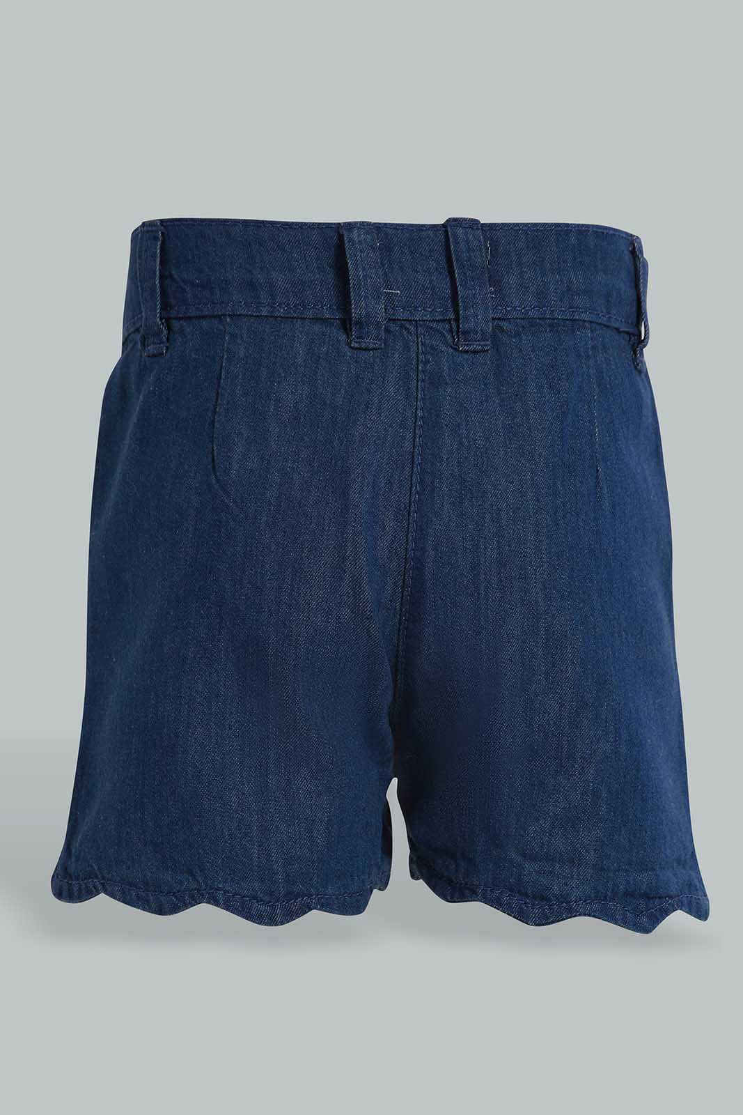 Redtag-Blue-Light-Denim-Short-Category:Shorts,-Colour:Blue,-Deals:New-In,-Filter:Infant-Girls-(3-to-24-Mths),-ING-Shorts,-New-In-ING-APL,-Non-Sale,-Section:Girls-(0-to-14Yrs),-W22O-Infant-Girls-3 to 24 Months