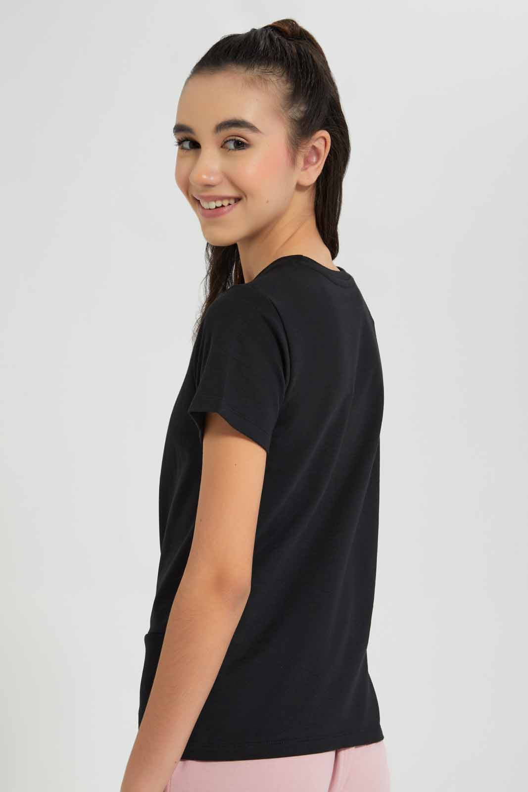 Redtag-Black-Front-Tie-Top-Category:Blouses,-Colour:Black,-Deals:New-In,-Filter:Senior-Girls-(9-to-14-Yrs),-GSR-Blouses,-New-In-GSR-APL,-Non-Sale,-Section:Girls-(0-to-14Yrs),-VLM,-W22O-Senior-Girls-9 to 14 Years
