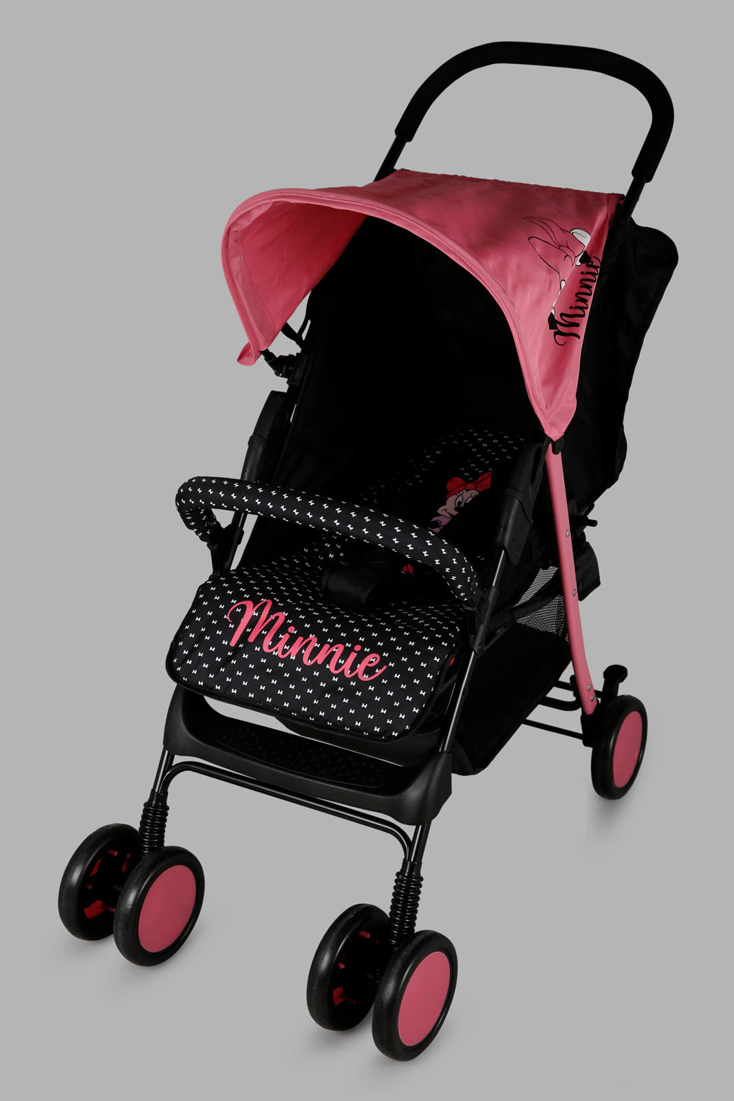 Redtag-Pink/Black-Minnie-Baby-Stroller-Category:Baby-Carriers-and-Car-Seats,-Colour:Assorted,-Filter:Newborn-Accessories,-NBN-Baby-Carriers-and-Car-Seats,-New-In,-New-In-NBN-ACC,-Non-Sale,-Section:Boys-(0-to-14Yrs),-W22O-New-Born-Baby-