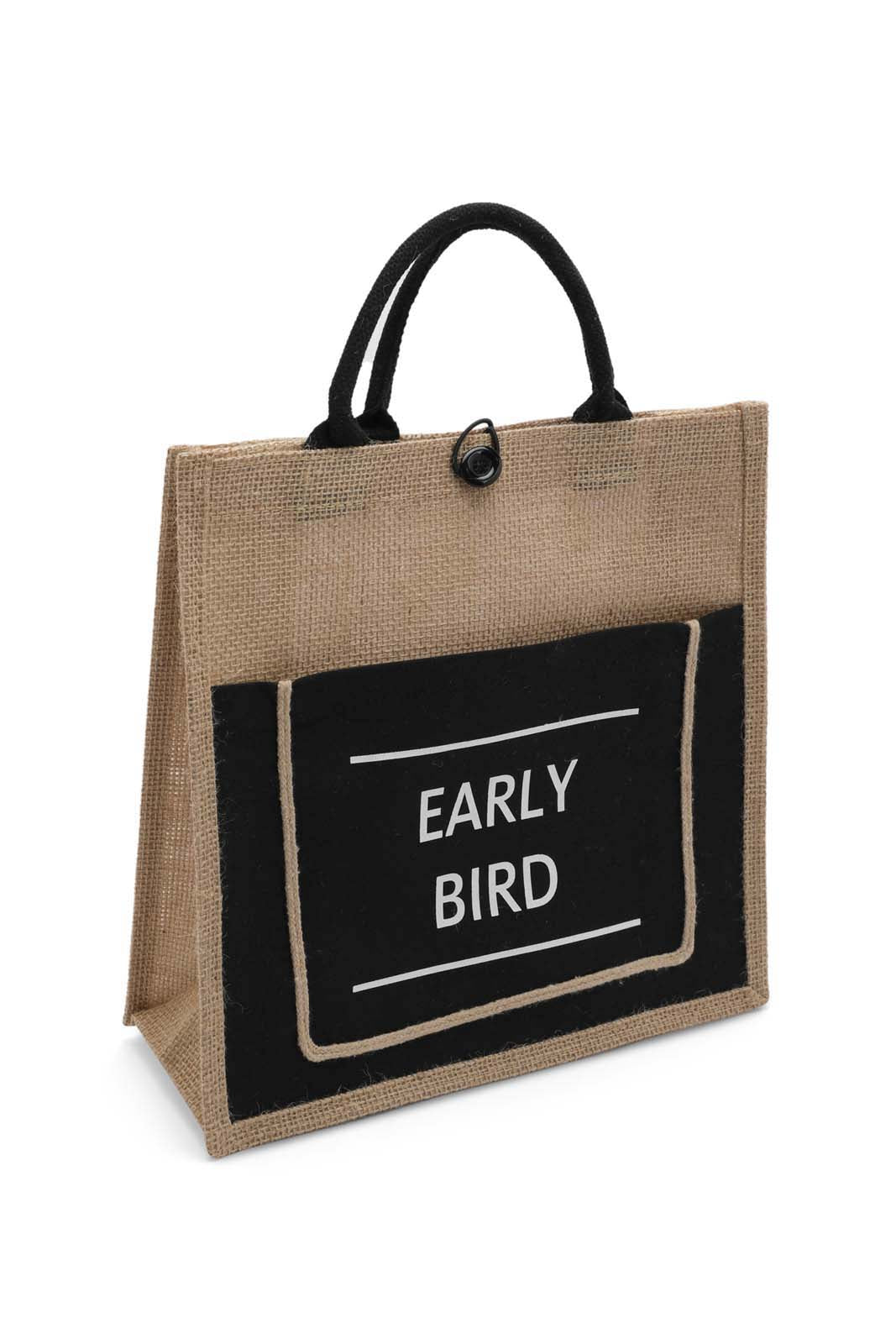 Redtag-Beige/Black-Jute-Shopping-Bag-With-Pocket-Category:Bags,-Colour:Multicolour,-Dept:Home,-Filter:Travel-Accessories,-LUG-Bags,-New-In,-New-In-LUG-ACC,-Non-Sale,-S23A,-Section:Homewares-Travel-Accessories-