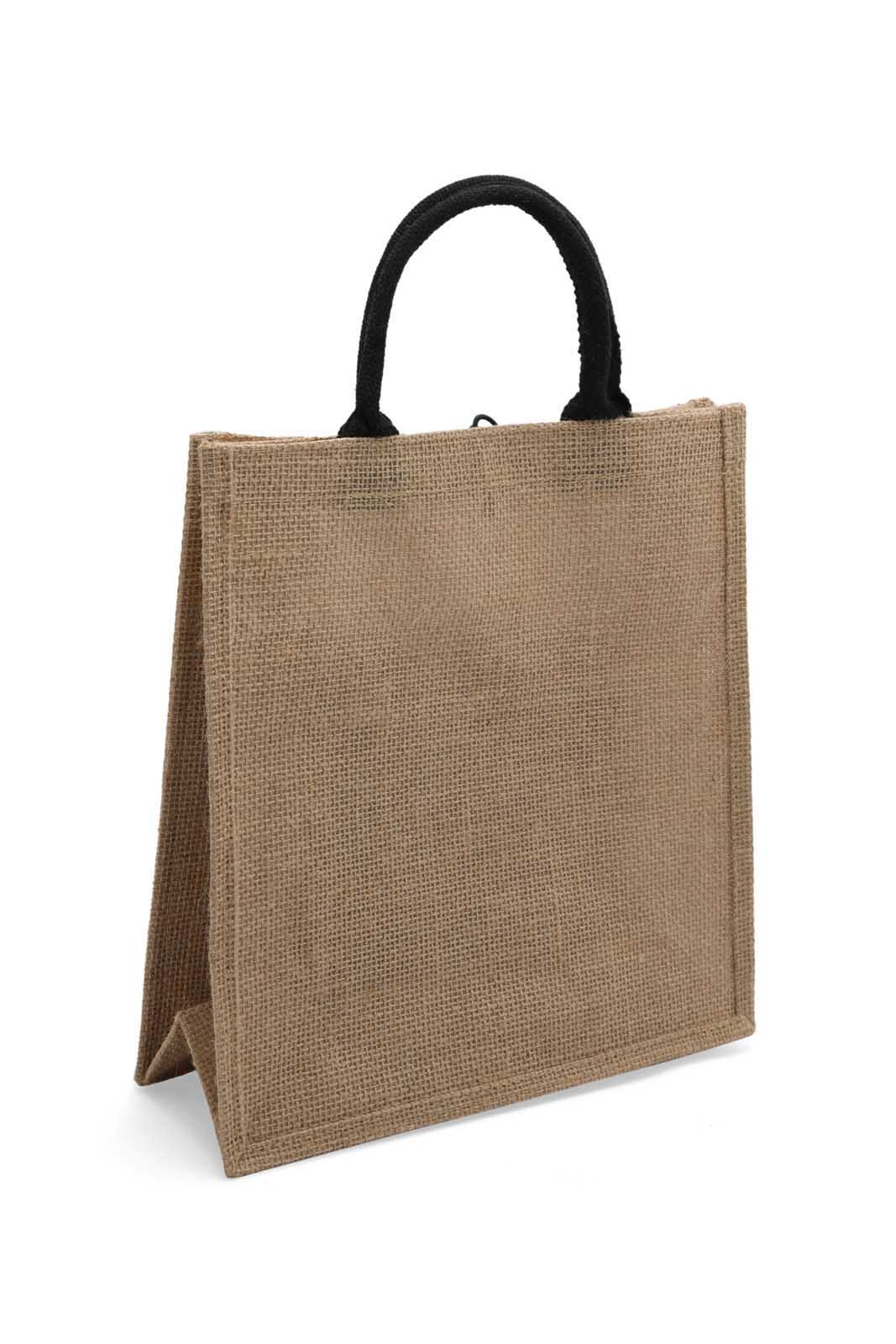 Redtag-Beige/Black-Jute-Shopping-Bag-With-Pocket-Category:Bags,-Colour:Multicolour,-Dept:Home,-Filter:Travel-Accessories,-LUG-Bags,-New-In,-New-In-LUG-ACC,-Non-Sale,-S23A,-Section:Homewares-Travel-Accessories-