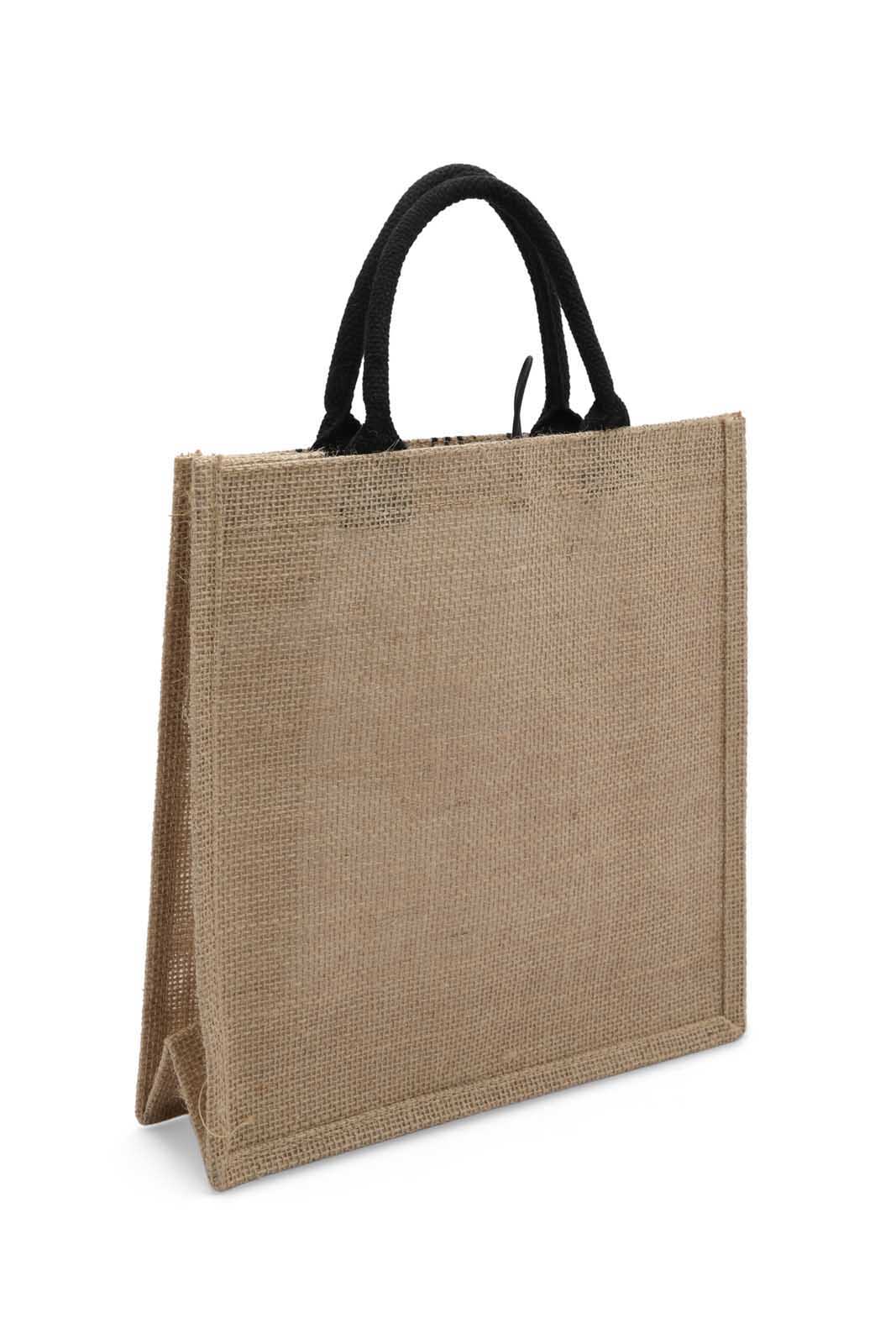 Redtag-Beige/Black-Jute-Shopping-Bag-With-Pocket-Category:Bags,-Colour:Multicolour,-Dept:Home,-Filter:Travel-Accessories,-LUG-Bags,-New-In,-New-In-LUG-ACC,-Non-Sale,-S23A,-Section:Homewares-Travel-Accessories-