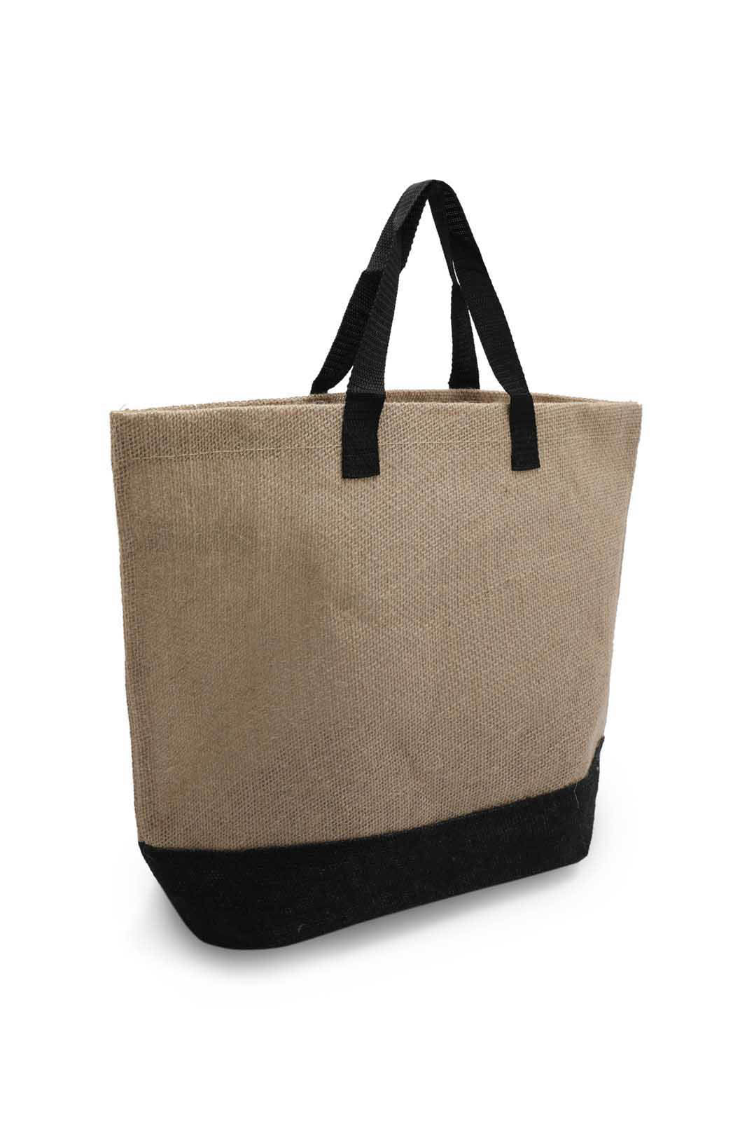 Redtag-Beige/Black-Jute-Shopping-Bag-With-Pocket-Category:Bags,-Colour:Multicolour,-Dept:Home,-Filter:Travel-Accessories,-LUG-Bags,-New-In,-New-In-LUG-ACC,-Non-Sale,-S23A,-Section:Homewares-Travel-Accessories-