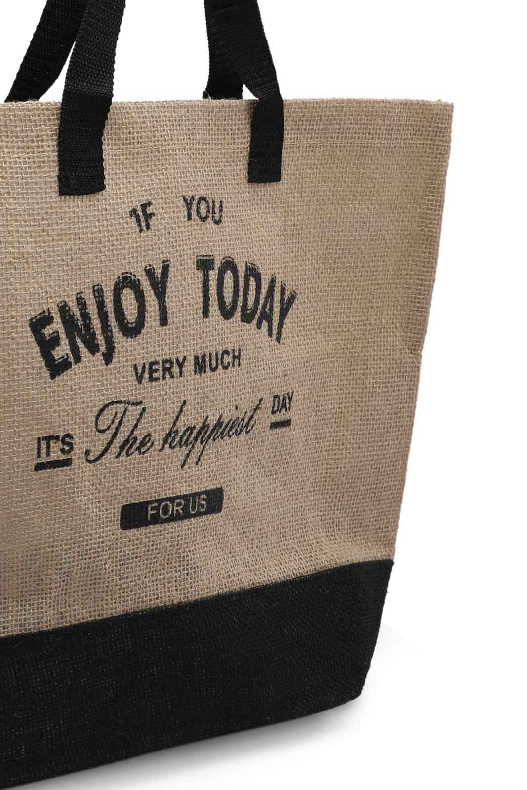 Redtag-Beige/Black-Jute-Shopping-Bag-With-Pocket-Category:Bags,-Colour:Multicolour,-Dept:Home,-Filter:Travel-Accessories,-LUG-Bags,-New-In,-New-In-LUG-ACC,-Non-Sale,-S23A,-Section:Homewares-Travel-Accessories-