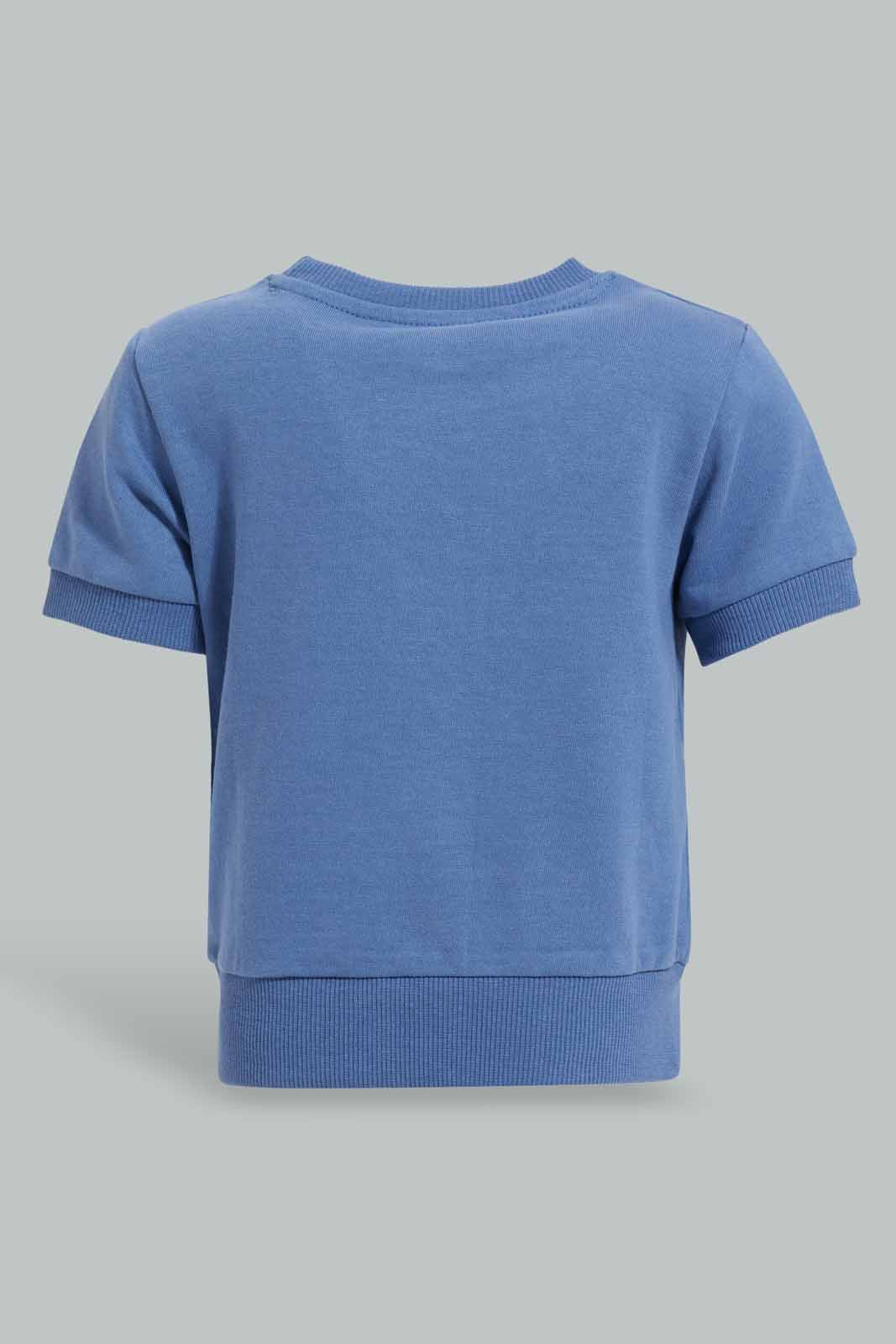 Redtag-Navy-I-Am-The-Future-Short-Sleeve-Sweatshirts-Category:Sweatshirts,-Colour:Navy,-Deals:New-In,-Filter:Infant-Boys-(3-to-24-Mths),-INB-Sweatshirts,-New-In-INB-APL,-Non-Sale,-Section:Boys-(0-to-14Yrs),-TBL,-W22A-Infant-Boys-3 to 24 Months