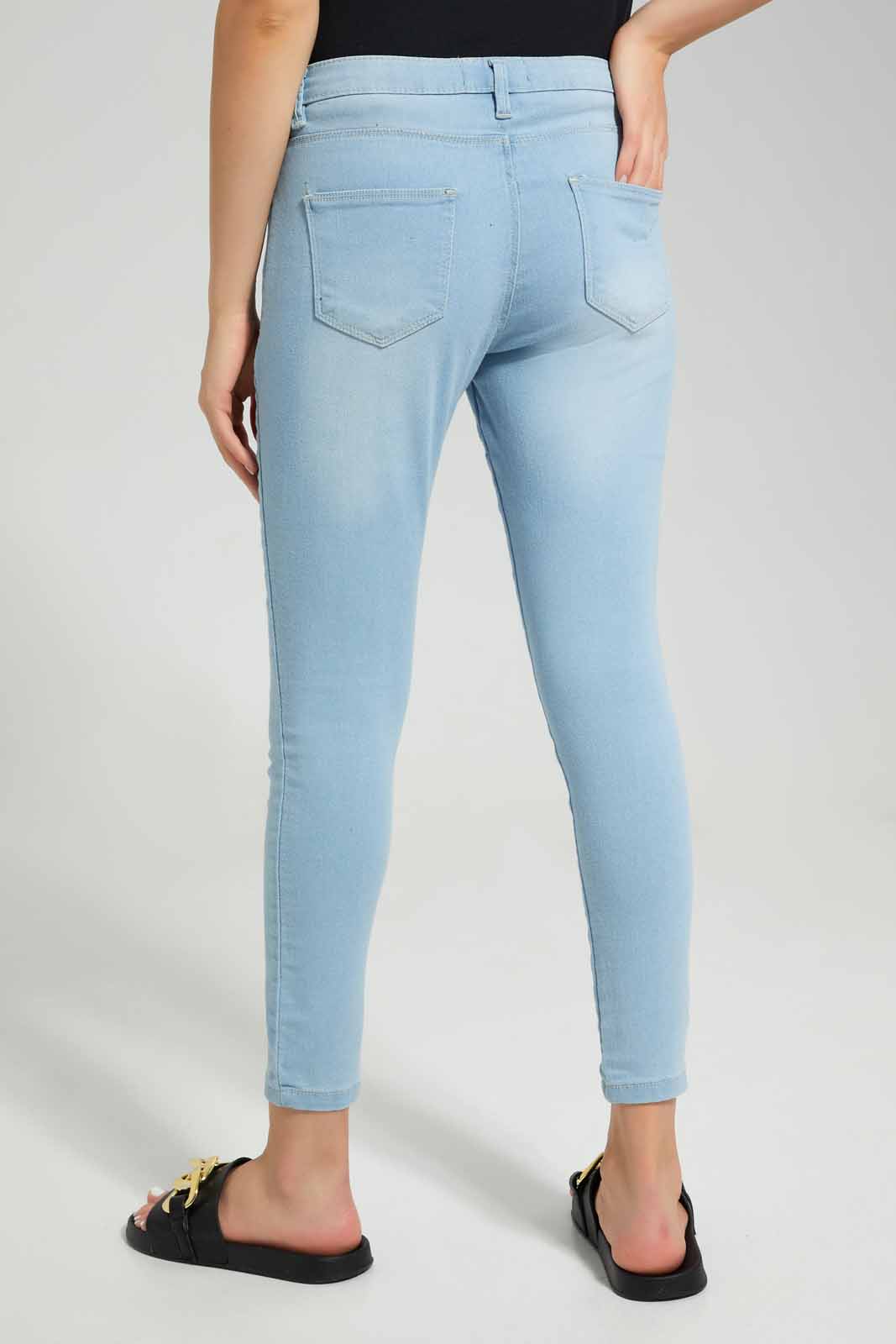Redtag-Light-Wash-Skinny-Mid-Waist-Jeans-Category:Jeans,-Colour:Light-Wash,-Deals:New-In,-Filter:Women's-Clothing,-New-In-Women-APL,-Non-Sale,-Section:Women,-TBL,-W22O,-Women-Jeans-Women's-