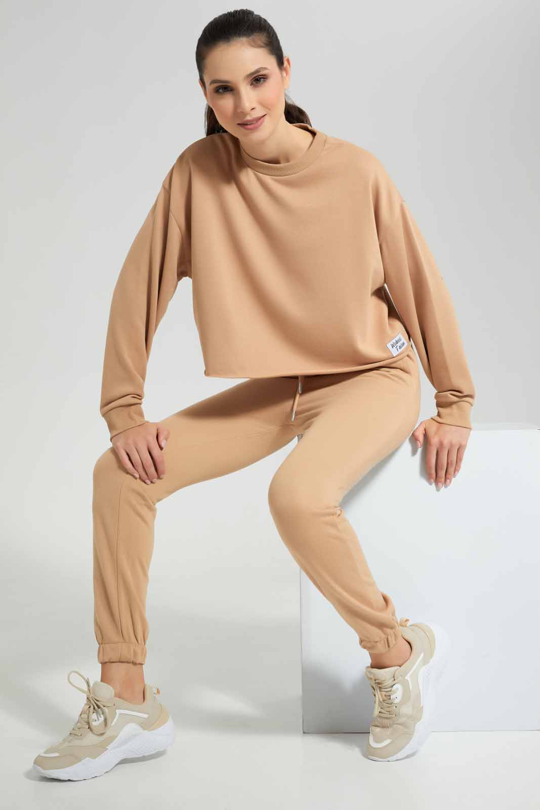 Redtag-Brown-High-Waisted-Sustainable-Jogger-Category:Joggers,-Colour:Brown,-Deals:New-In,-Filter:Women's-Clothing,-New-In-Women-APL,-Non-Sale,-Section:Women,-W22A,-Women-Joggers-Women's-