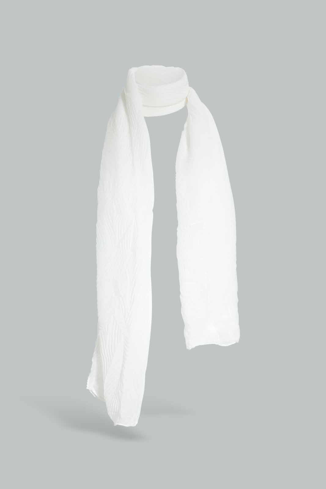 Redtag-White-Scarf-Category:Scarves,-Colour:White,-Filter:Girls-Accessories,-GIR-Scarves,-New-In,-New-In-GIR-ACC,-Non-Sale,-Section:Girls-(0-to-14Yrs),-W22A-Girls-
