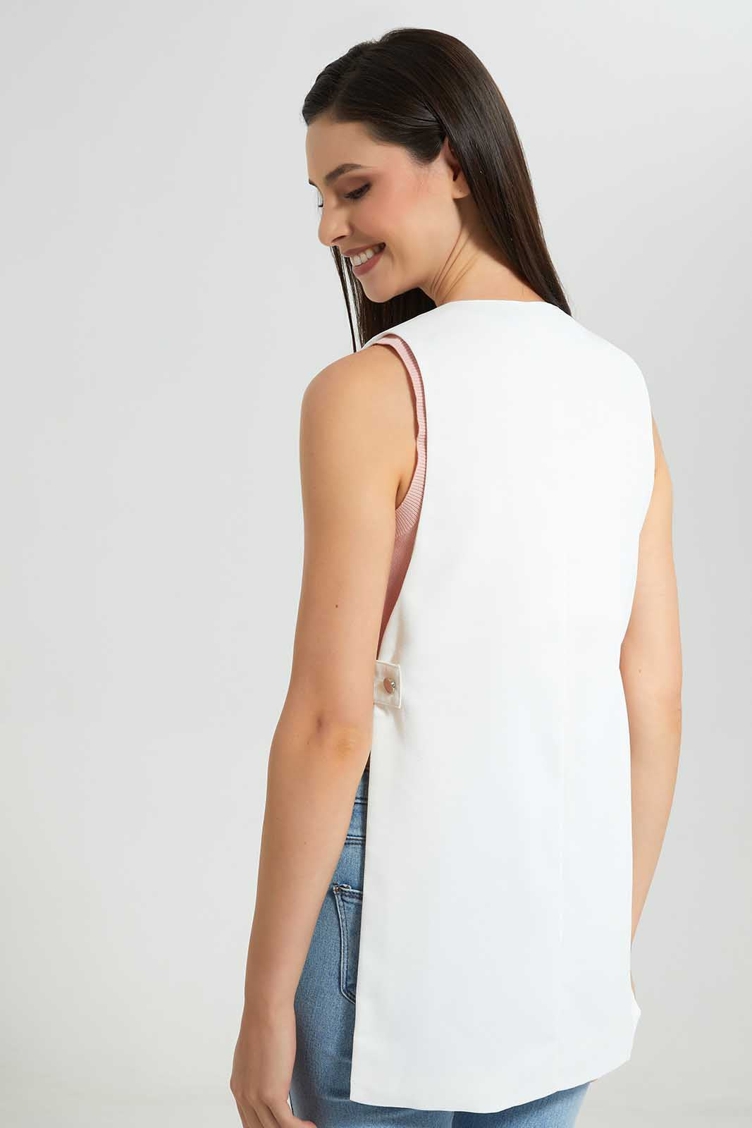 Redtag-White-Sleeveless-Casual-Jacket-Category:Jackets,-Colour:White,-Deals:New-In,-Filter:Women's-Clothing,-New-In-Women-APL,-Non-Sale,-Section:Women,-W22A,-Women-Jackets-Women's-