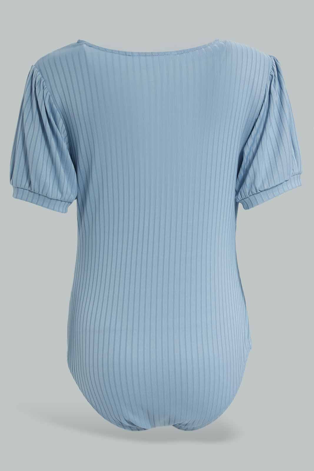 Redtag-Blue-Cut-Out-Neck-Detail-Bodysuit-Category:Tops,-Colour:Blue,-Deals:New-In,-FF,-Filter:Women's-Clothing,-New-In-Women-APL,-Non-Sale,-Section:Women,-W22O,-Women-Tops-Women's-