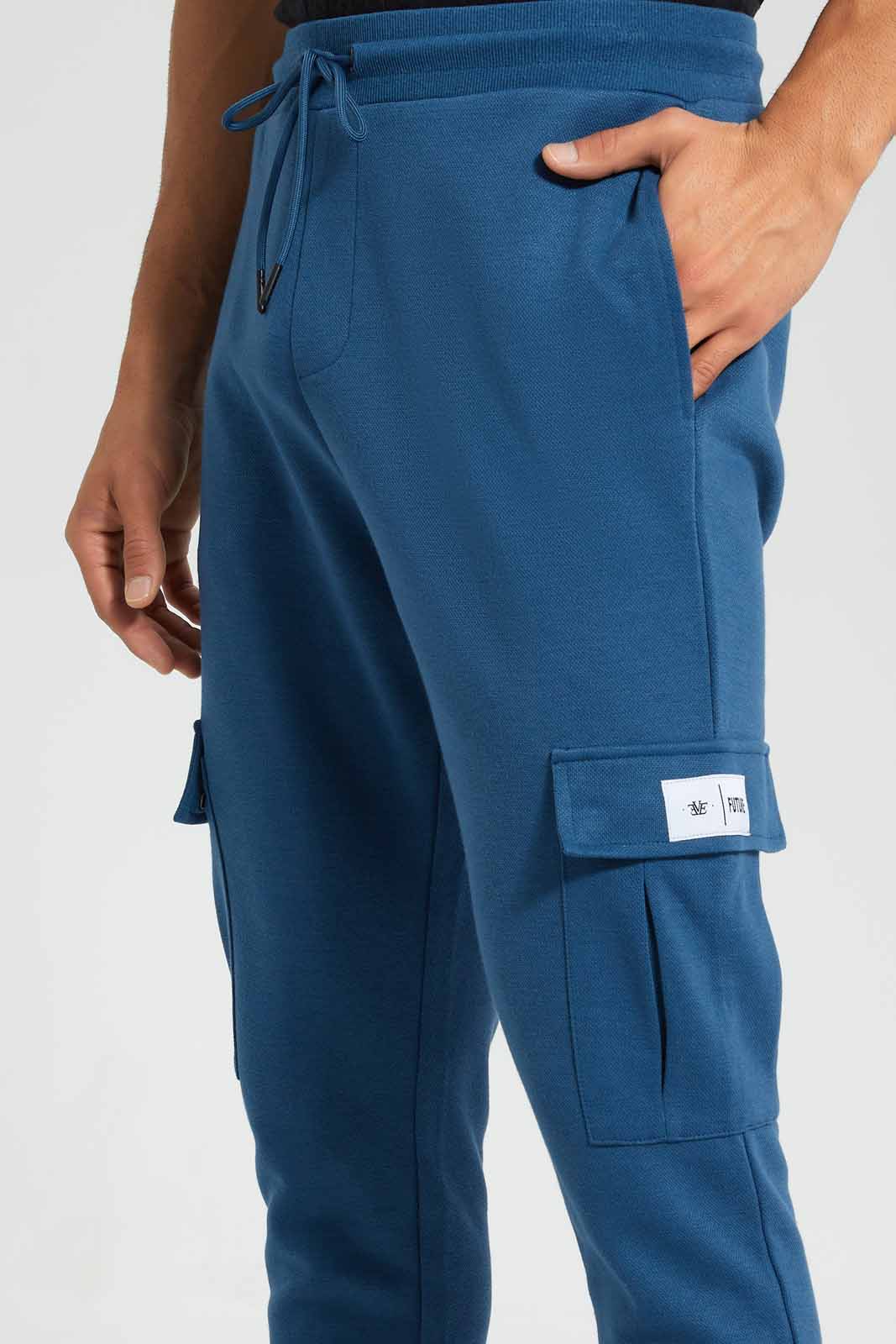 Redtag-Blue-Cargo-Pocket-Jogger-Category:Joggers,-Colour:Blue,-Deals:New-In,-Filter:Men's-Clothing,-Men-Joggers,-New-In-Men,-Non-Sale,-Section:Men,-W22O-Men's-
