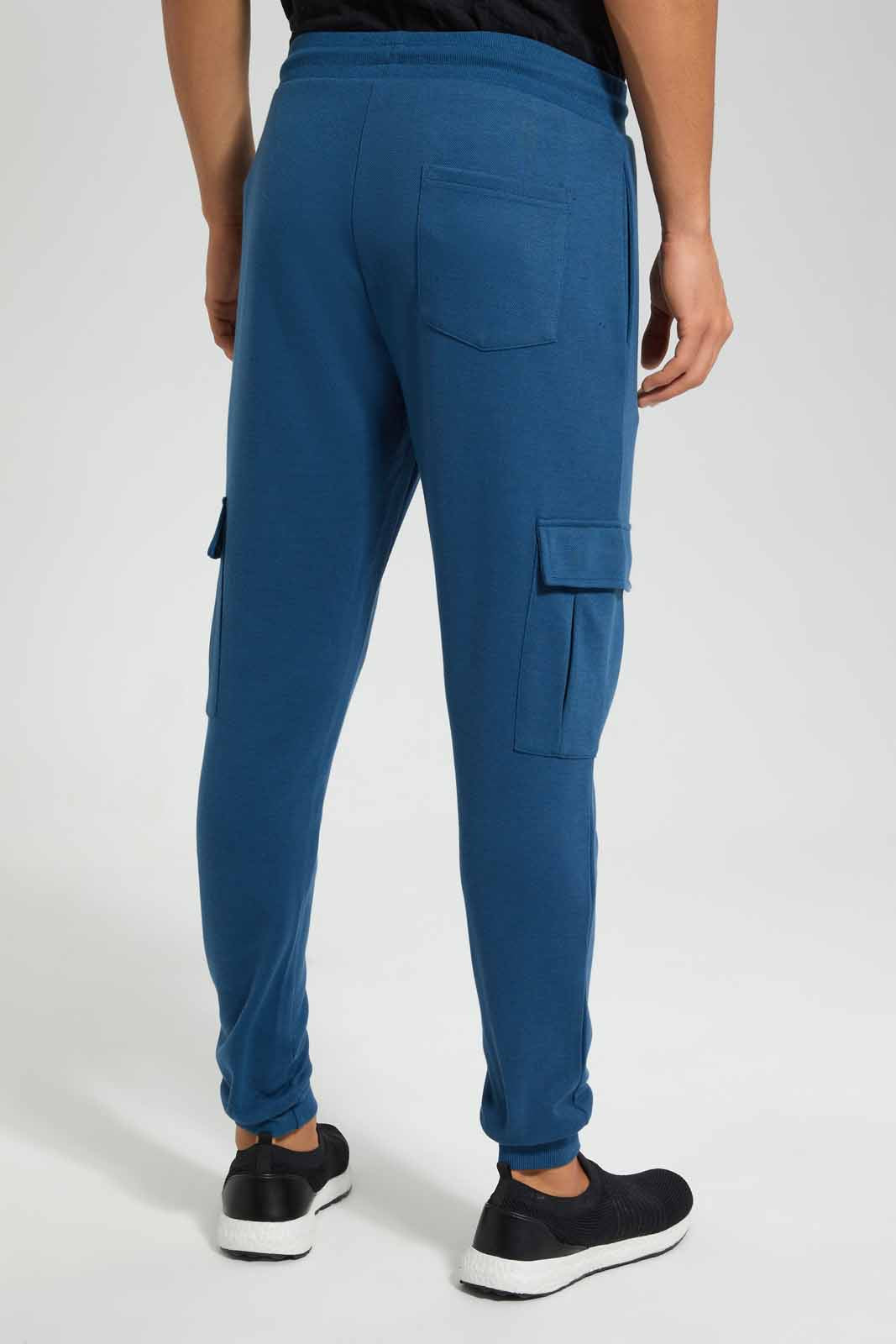 Redtag-Blue-Cargo-Pocket-Jogger-Category:Joggers,-Colour:Blue,-Deals:New-In,-Filter:Men's-Clothing,-Men-Joggers,-New-In-Men,-Non-Sale,-Section:Men,-W22O-Men's-