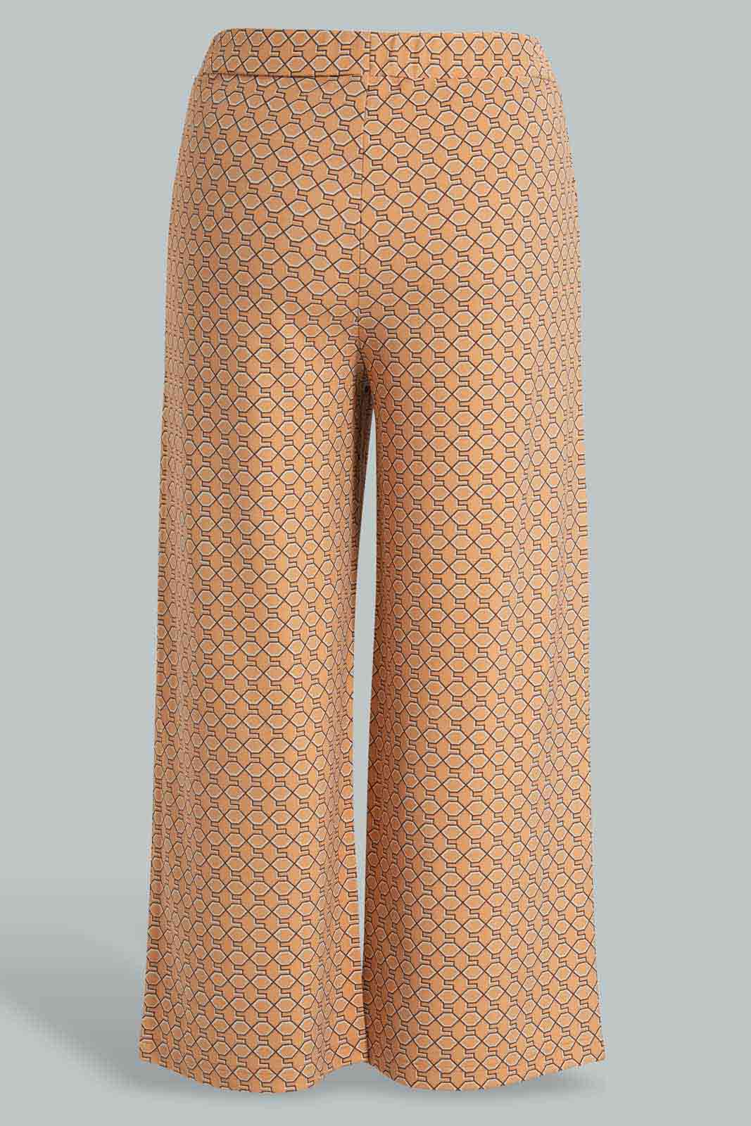 Redtag-Beige-Placement-Print-Trouser-Category:Trousers,-Colour:Beige,-Deals:New-In,-Filter:Plus-Size,-LDP-Trousers,-New-In-LDP-APL,-Non-Sale,-Section:Women,-W22O-Women's-
