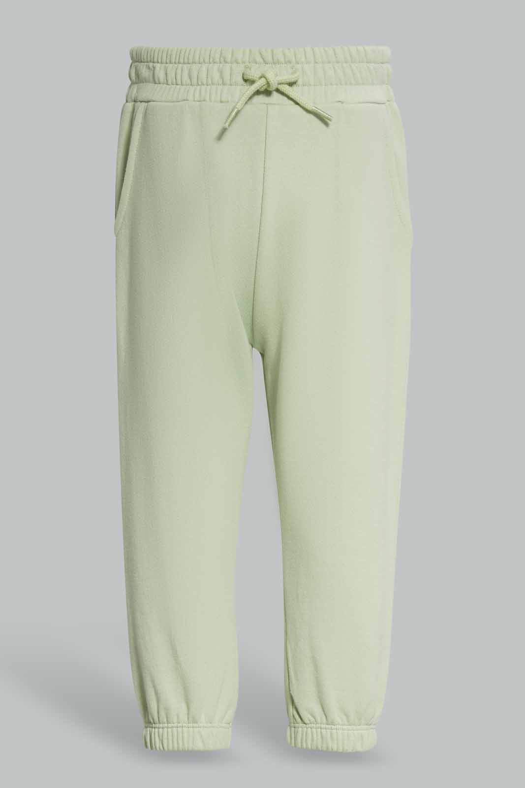 Redtag-Green-Waffle-Crew-Top-And-Bottom-Terry-Jog-Set-Category:Jog-Sets,-Colour:Green,-Deals:New-In,-Filter:Infant-Boys-(3-to-24-Mths),-INB-Jog-Sets,-New-In-INB-APL,-Non-Sale,-Section:Boys-(0-to-14Yrs),-W22A-Infant-Boys-3 to 24 Months