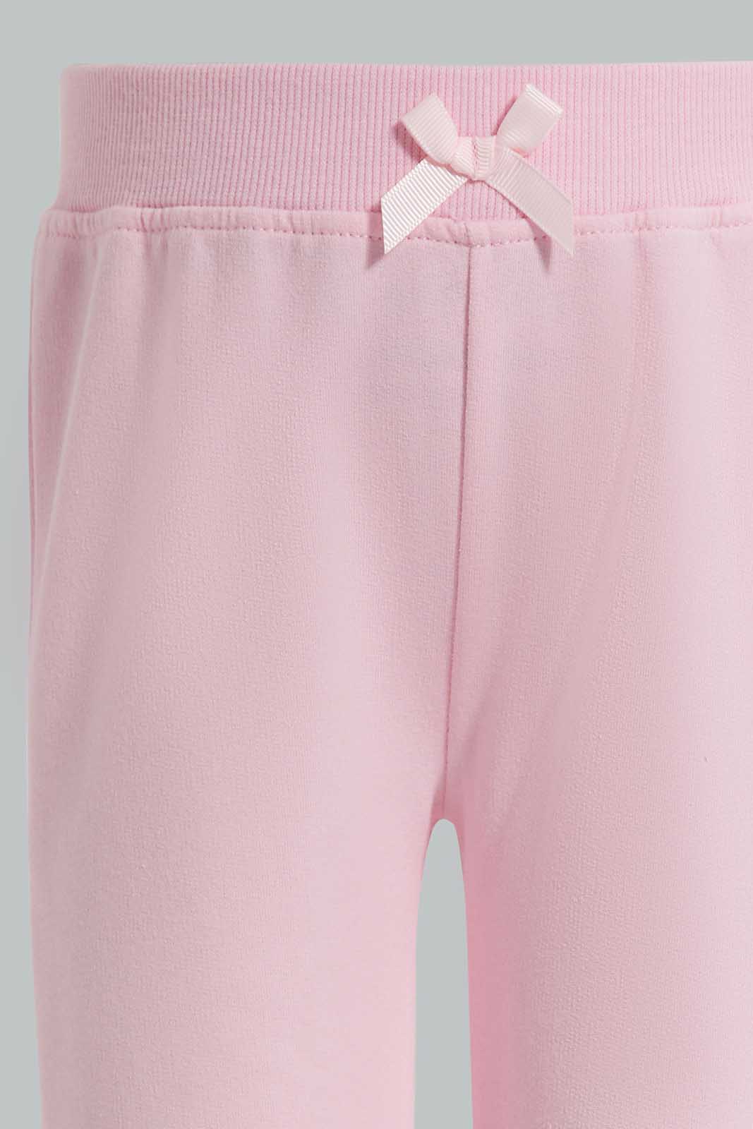Redtag-Yellow-&-Pink-Solid-Colour-2Pcs-Pack-Track-Pants-Category:Joggers,-Colour:Assorted,-Deals:New-In,-Filter:Infant-Girls-(3-to-24-Mths),-ING-Joggers,-New-In-ING-APL,-Non-Sale,-Section:Girls-(0-to-14Yrs),-W22O-Infant-Girls-3 to 24 Months