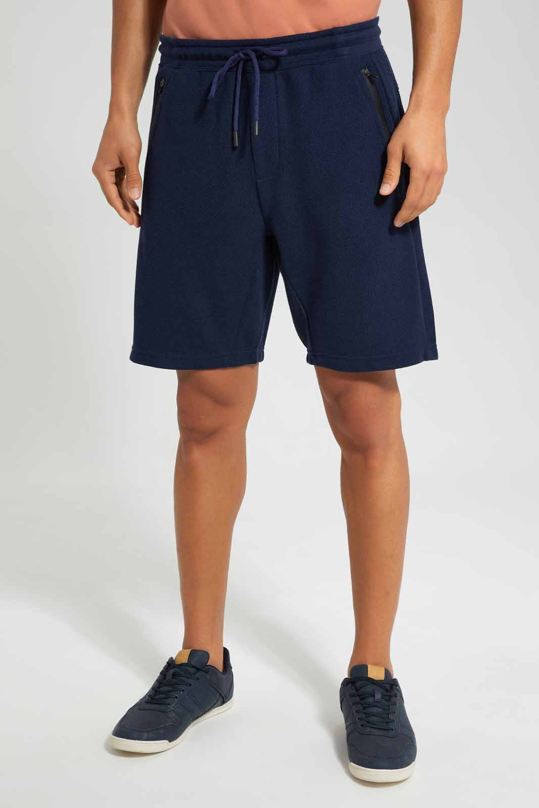 Redtag-Navy-Shorts-Category:Joggers,-Colour:Navy,-Deals:New-In,-Filter:Men's-Clothing,-Men-Joggers,-New-In-Men,-Non-Sale,-Section:Men,-W22O-Men's-