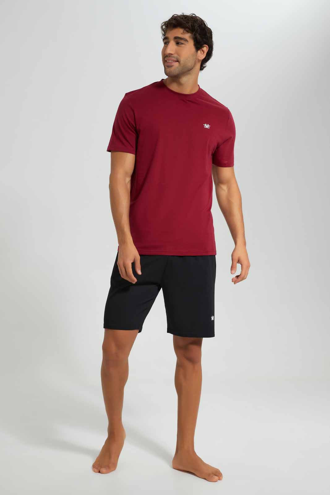 Redtag-Purple/Black-Pyjama-Set-Category:Pyjama-Sets,-Colour:Purple,-Deals:New-In,-Filter:Men's-Clothing,-Men-Pyjama-Sets,-New-In-Men-APL,-Non-Sale,-Section:Men,-W22O-Men's-