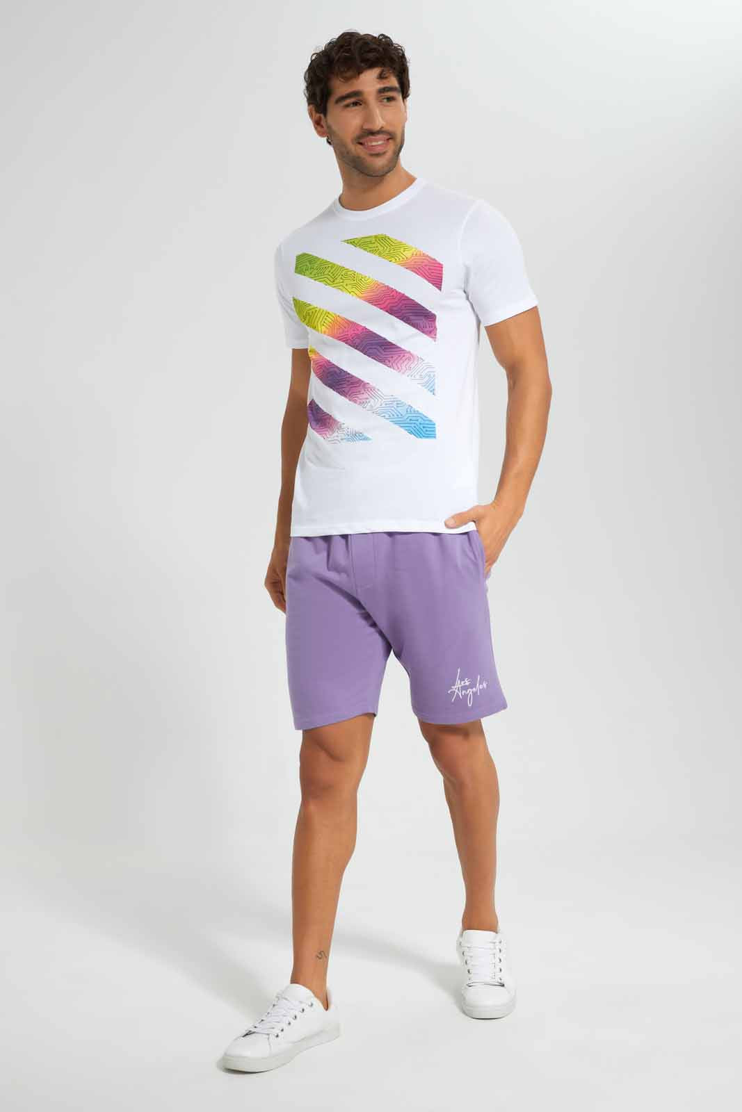 Redtag-Purple-Signature-Shorts-Category:Joggers,-Colour:Purple,-Deals:New-In,-Filter:Men's-Clothing,-Men-Joggers,-New-In-Men,-Non-Sale,-Section:Men,-W22O-Men's-