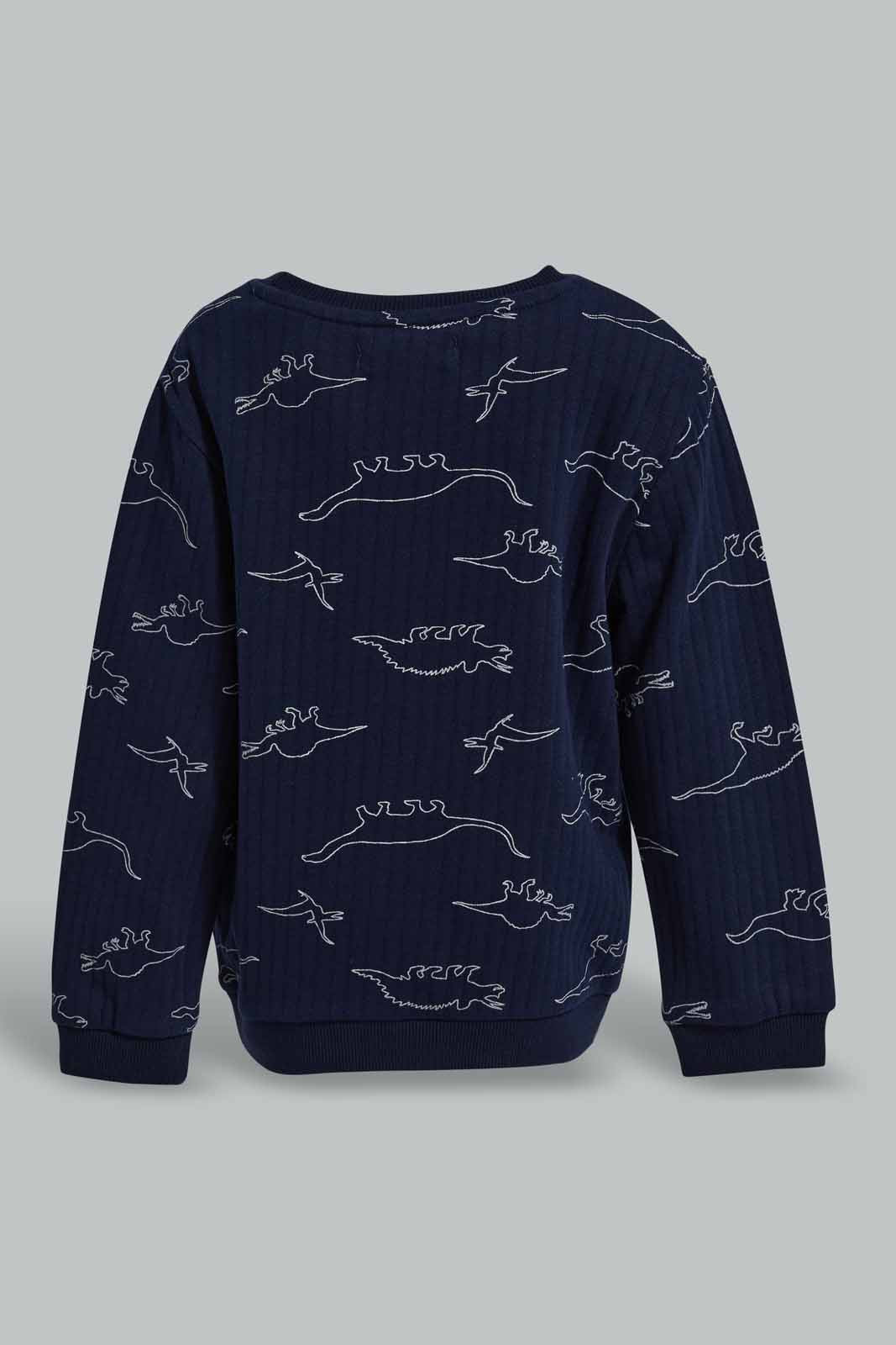 Redtag-Navy-Dino-Panelled-Printed-Jogging-Suit-Category:Jog-Sets,-Colour:Navy,-Deals:New-In,-Filter:Infant-Boys-(3-to-24-Mths),-INB-Jog-Sets,-New-In-INB-APL,-Non-Sale,-Section:Boys-(0-to-14Yrs),-W22A-Infant-Boys-3 to 24 Months