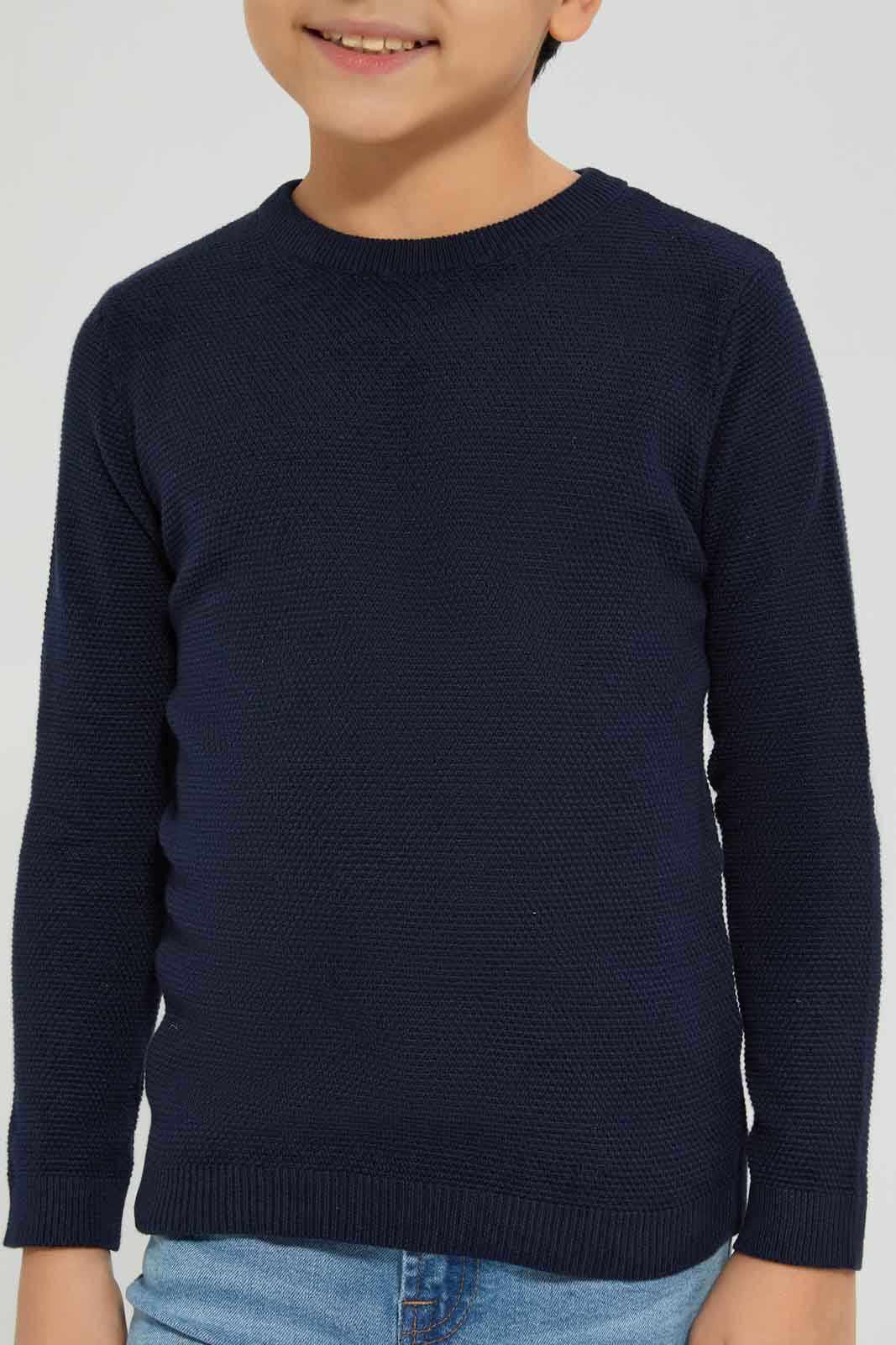Redtag-Navy-Crewneck-Jumper-BOY-Pullovers,-Category:Pullovers,-Colour:Navy,-Deals:New-In,-Dept:Boys,-Filter:Boys-(2-to-8-Yrs),-New-In-BOY-APL,-Non-Sale,-Section:Boys-(0-to-14Yrs),-TBL,-W22B-Boys-2 to 8 Years