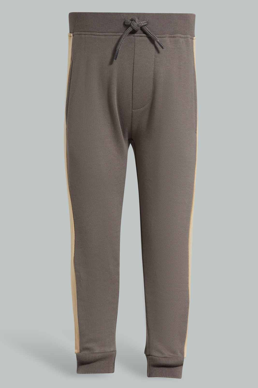 Redtag-Beige,-Ecru-And-Charcoal-Cut-And-Sew-Jog-Suit-Category:Jog-Sets,-Colour:Beige,-Deals:New-In,-Filter:Infant-Boys-(3-to-24-Mths),-INB-Jog-Sets,-New-In-INB-APL,-Non-Sale,-Section:Boys-(0-to-14Yrs),-W22A-Infant-Boys-3 to 24 Months