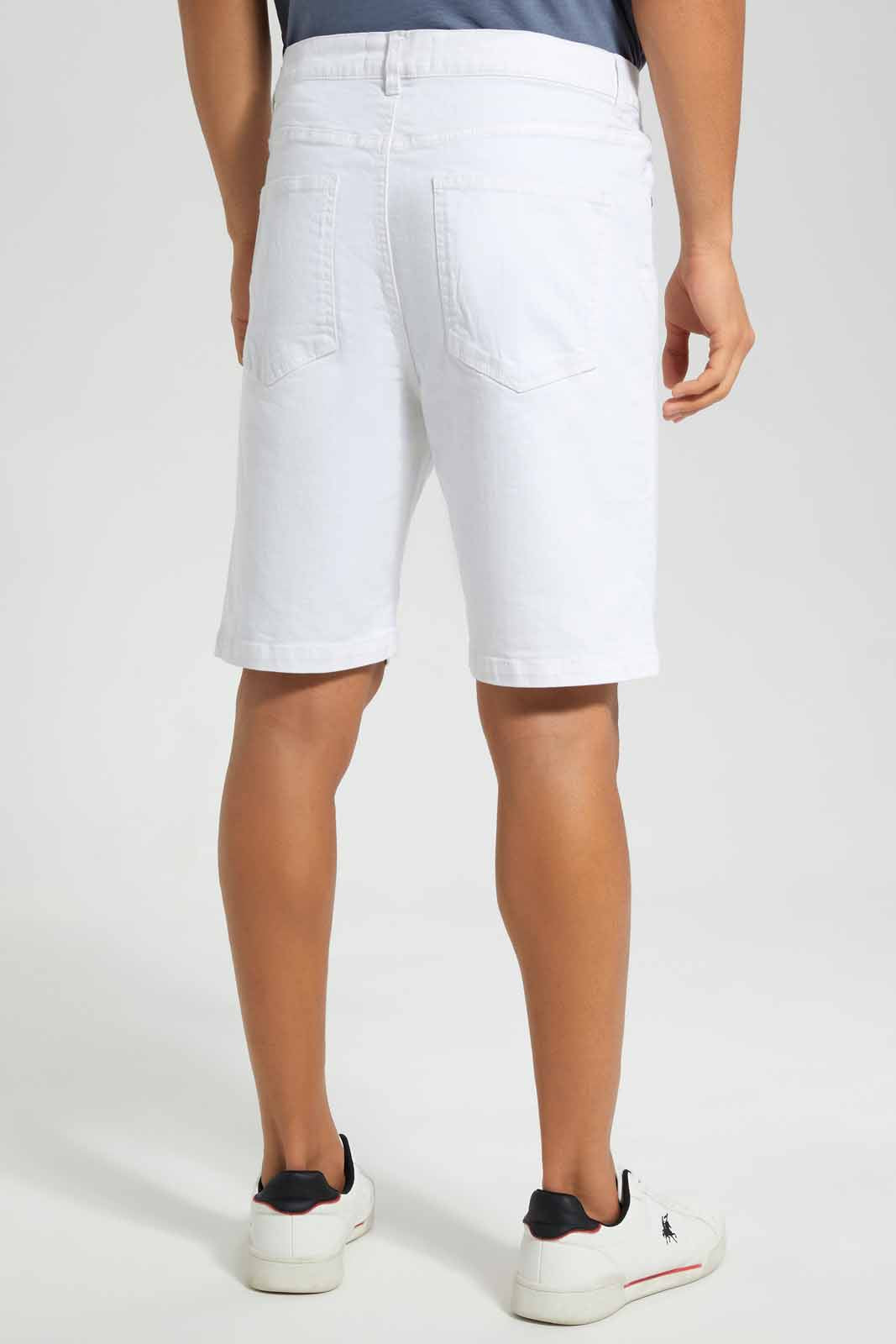Redtag-White-Basic-5-Pocket-Slim-Fit-Shorts-Category:Shorts,-Colour:White,-Deals:New-In,-Filter:Men's-Clothing,-Men-Shorts,-New-In-Men,-Non-Sale,-Section:Men,-W22O-Men's-