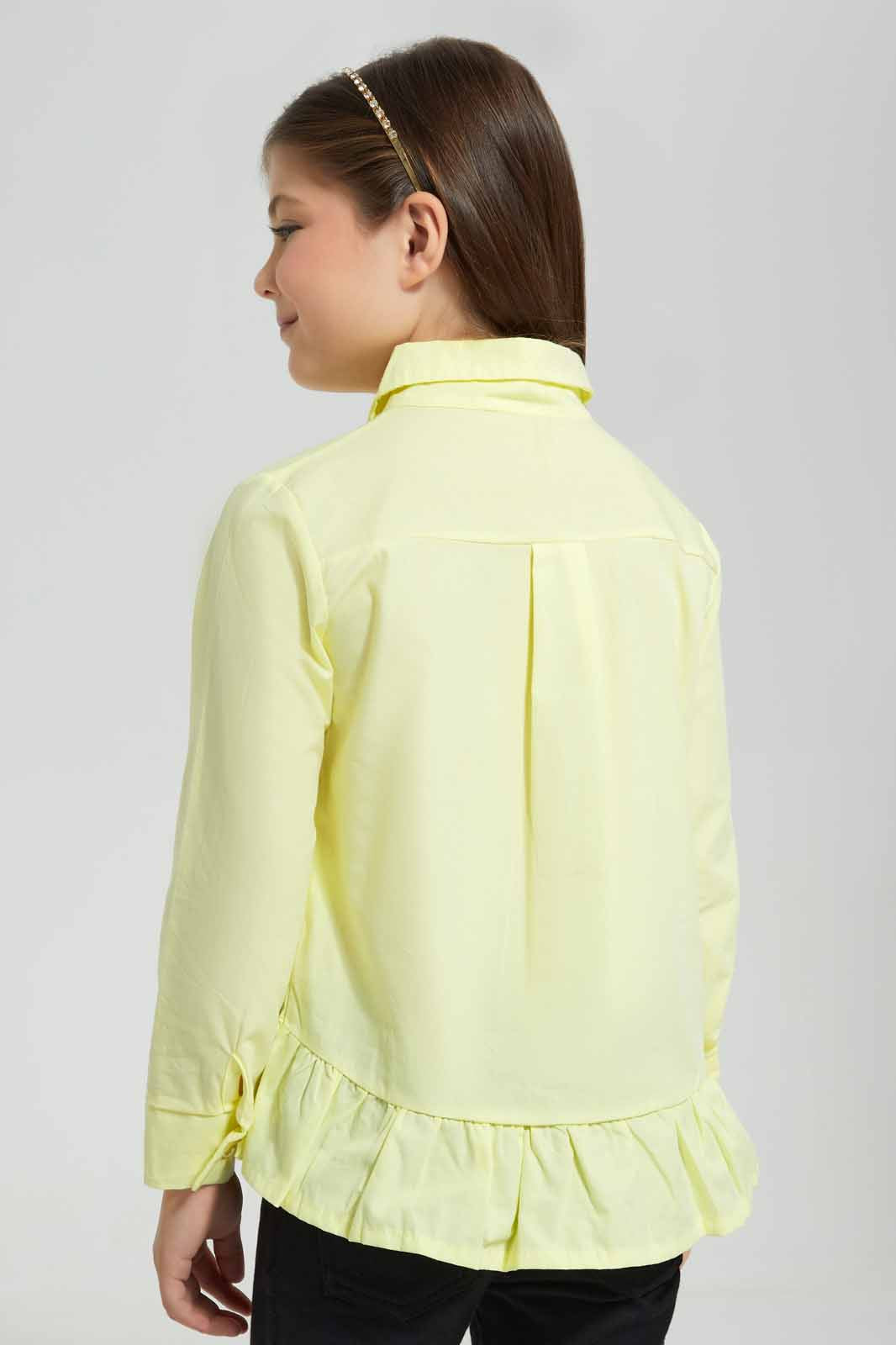 Redtag-Yellow-Blouse-Shirt-Category:Blouses,-Colour:Yellow,-Deals:New-In,-Filter:Girls-(2-to-8-Yrs),-GIR-Blouses,-New-In-GIR-APL,-Non-Sale,-Section:Girls-(0-to-14Yrs),-W22O-Girls-2 to 8 Years