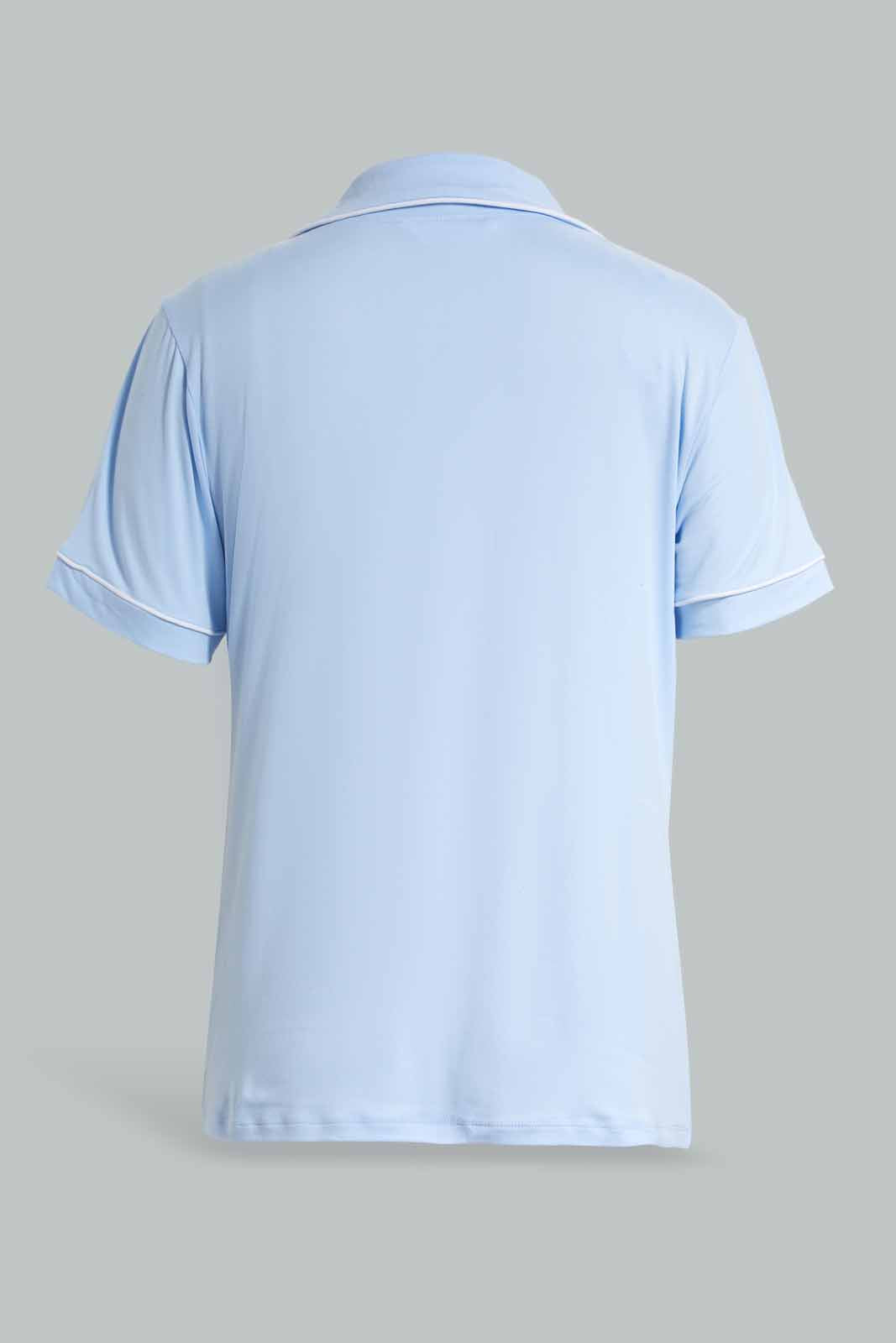 Redtag-Pale-Blue-Classic-Short-Set-Category:Pyjama-Sets,-Colour:Blue,-Deals:New-In,-Filter:Women's-Clothing,-New-In-Women-APL,-Non-Sale,-Section:Women,-W22O,-Women-Pyjama-Sets--