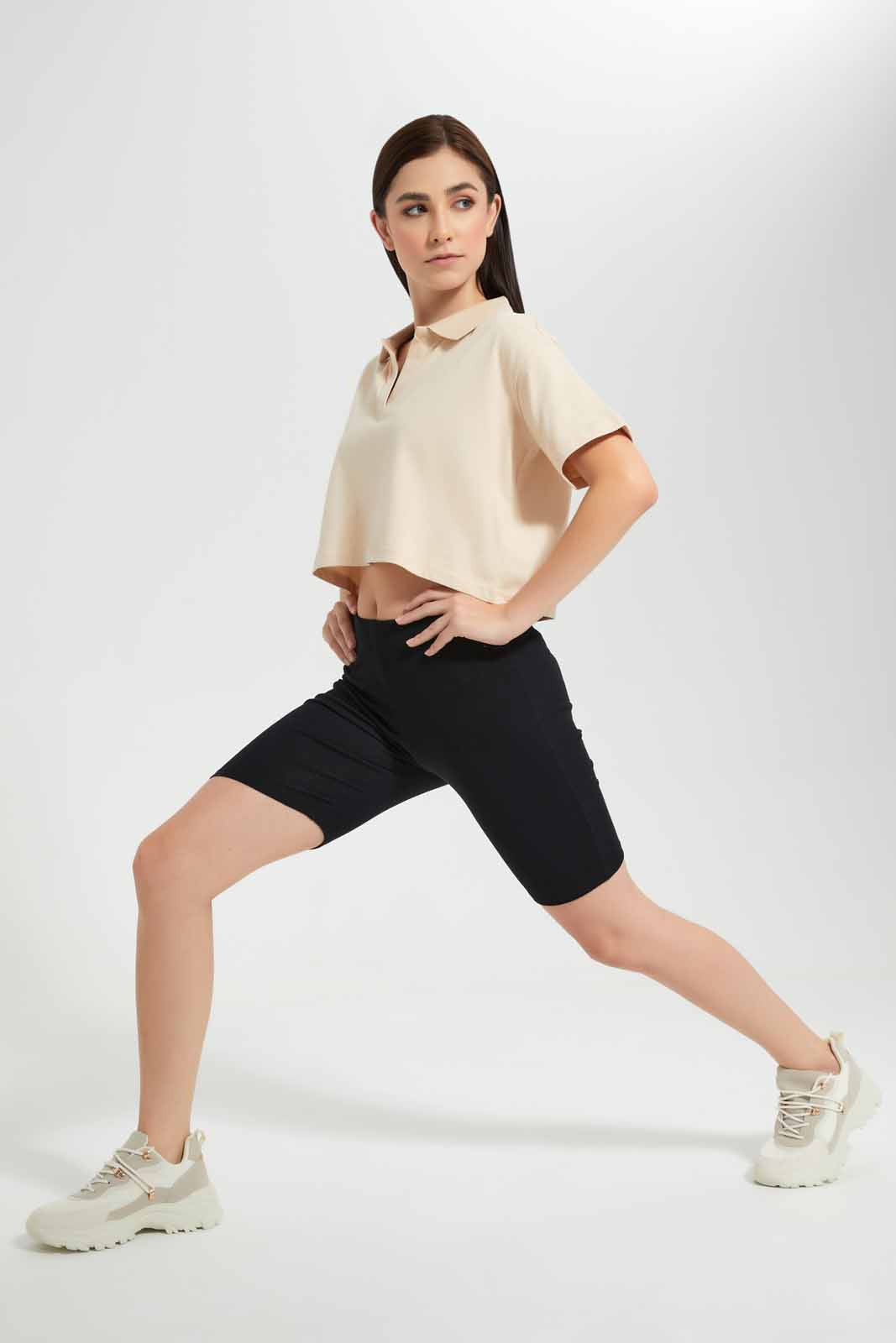 Redtag-Black-Ribbed-Cycle-Shorts-Category:Shorts,-Colour:Black,-Deals:New-In,-Filter:Women's-Clothing,-New-In-Women,-Non-Sale,-Section:Women,-W22O,-Women-Shorts-Women's-