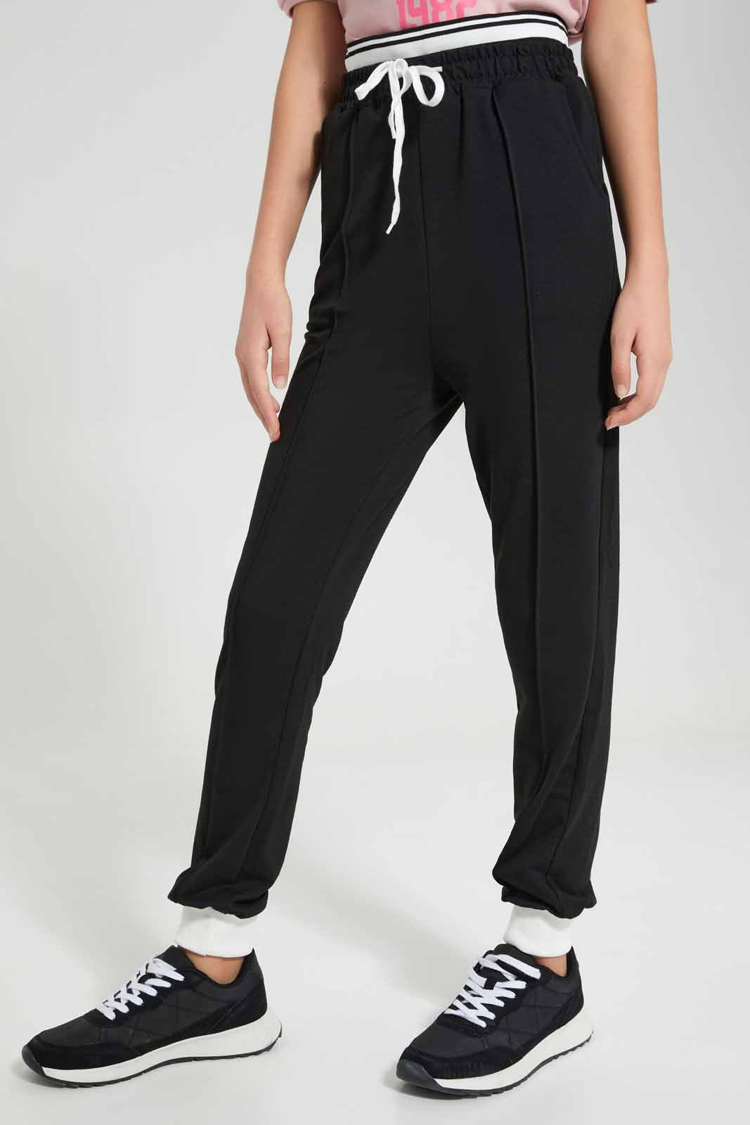 Redtag-Black-Track-Pants-Category:Joggers,-Colour:Black,-Deals:New-In,-Filter:Senior-Girls-(9-to-14-Yrs),-GSR-Joggers,-New-In-GSR-APL,-Non-Sale,-Section:Girls-(0-to-14Yrs),-W22O-Senior-Girls-9 to 14 Years