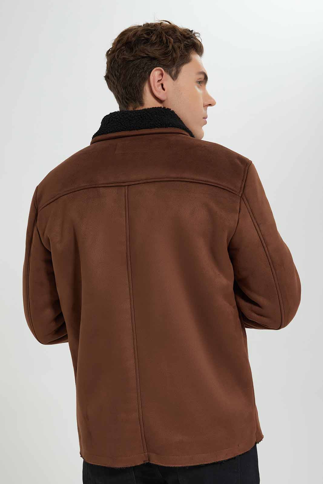 Redtag-Brown-Sherpa-Jacket-Category:Jackets,-Colour:Brown,-Deals:New-In,-EHW,-Filter:Men's-Clothing,-Men-Jackets,-New-In-Men-APL,-Non-Sale,-Section:Men,-W22B-Men's-