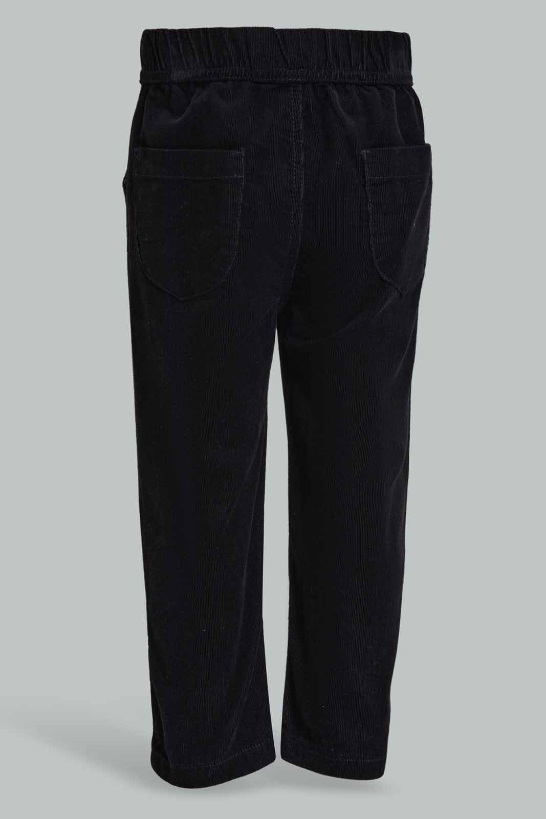 Redtag-Black-Cord-Trouser-Category:Trousers,-Colour:Black,-Deals:New-In,-Filter:Infant-Boys-(3-to-24-Mths),-INB-Trousers,-New-In-INB-APL,-Non-Sale,-Section:Boys-(0-to-14Yrs),-W22B-Infant-Boys-3 to 24 Months