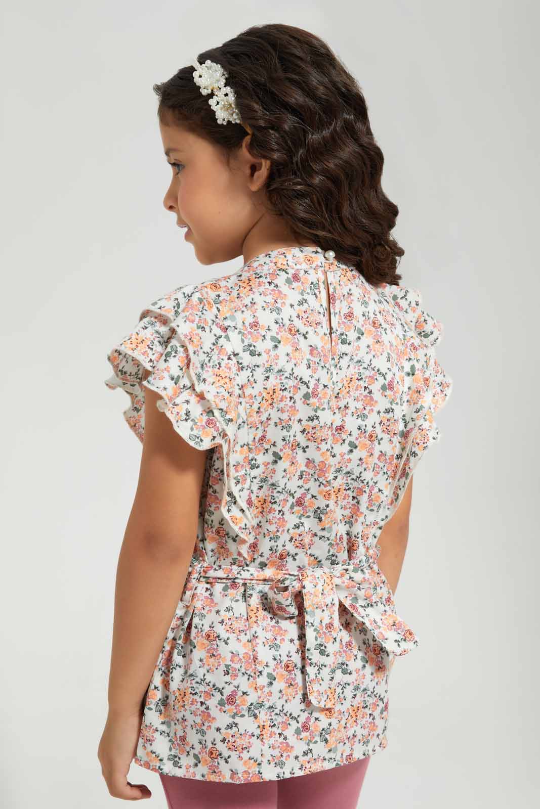 Redtag-Green-Printed-Blouse-Category:Blouses,-Colour:Green,-Deals:New-In,-Filter:Girls-(2-to-8-Yrs),-GIR-Blouses,-New-In-GIR-APL,-Non-Sale,-Section:Girls-(0-to-14Yrs),-W22O-Girls-2 to 8 Years