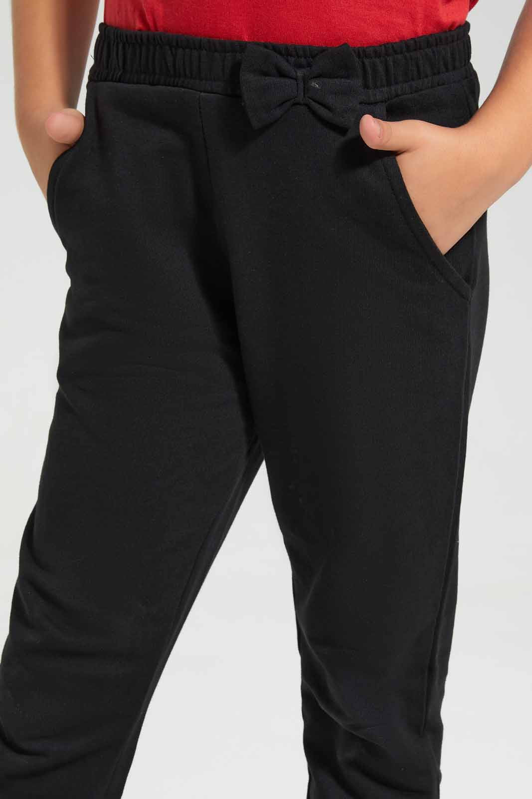 Redtag-Black-Active-Pant-Category:Joggers,-Colour:Black,-Deals:New-In,-Filter:Girls-(2-to-8-Yrs),-GIR-Joggers,-New-In-GIR-APL,-Non-Sale,-Section:Girls-(0-to-14Yrs),-TBL,-W22O-Girls-2 to 8 Years