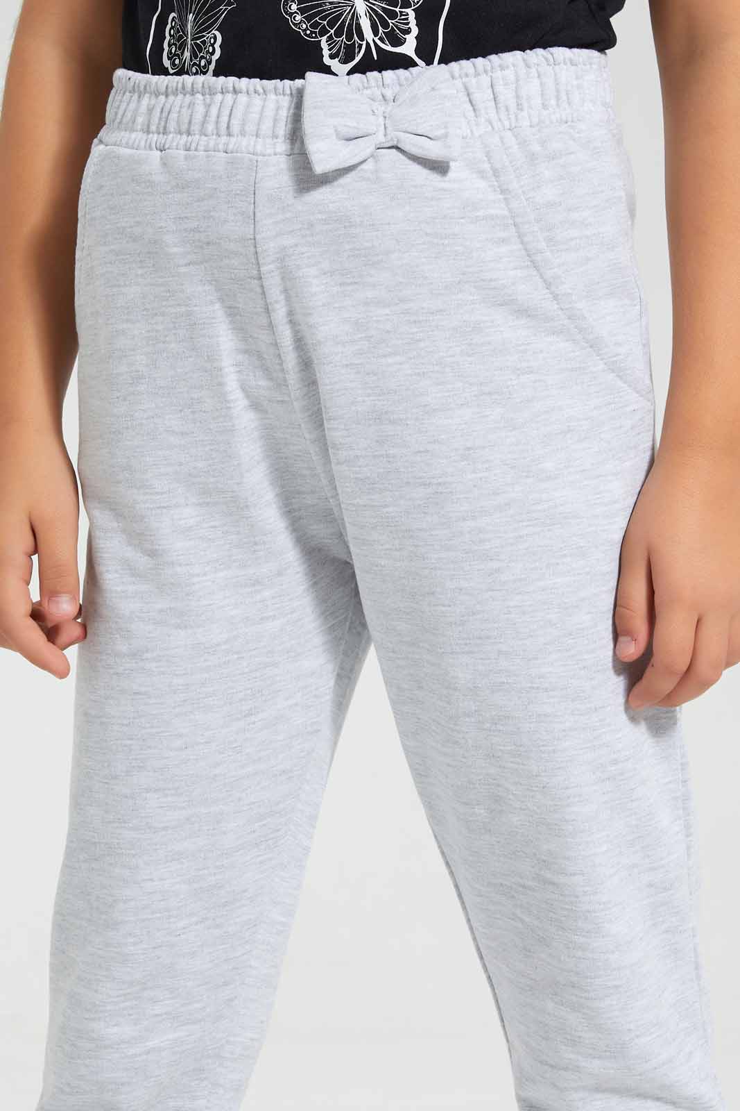 Redtag-Grey-Melange-Active-Pant-Category:Joggers,-Colour:Grey,-Deals:New-In,-Filter:Girls-(2-to-8-Yrs),-GIR-Joggers,-New-In-GIR-APL,-Non-Sale,-Section:Girls-(0-to-14Yrs),-TBL,-W22O-Girls-2 to 8 Years