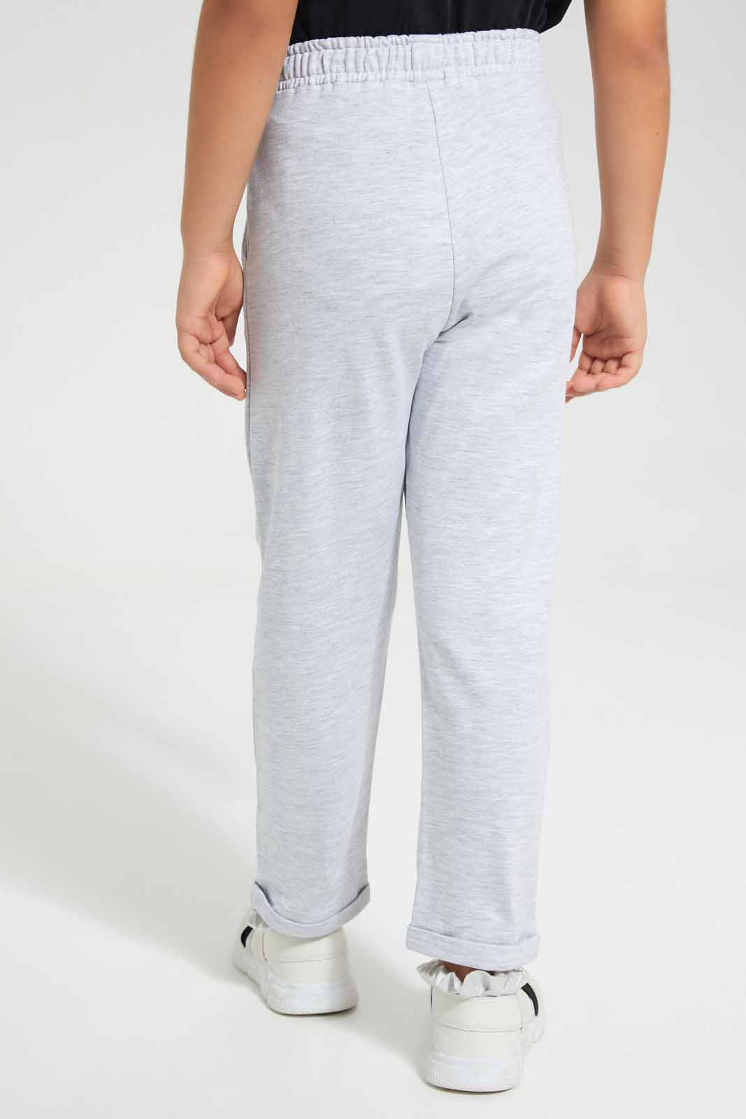 Redtag-Grey-Melange-Active-Pant-Category:Joggers,-Colour:Grey,-Deals:New-In,-Filter:Girls-(2-to-8-Yrs),-GIR-Joggers,-New-In-GIR-APL,-Non-Sale,-Section:Girls-(0-to-14Yrs),-TBL,-W22O-Girls-2 to 8 Years