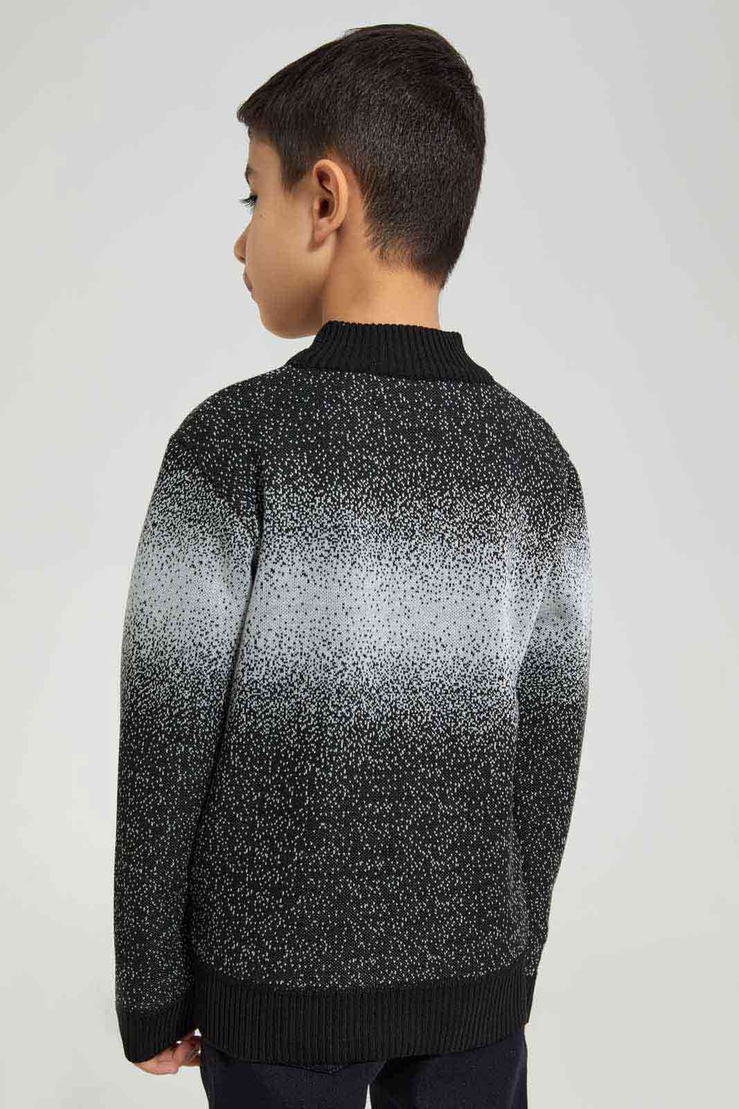 Redtag-Black-Splat-Fleece-Bonded-Highneck-BOY-Pullovers,-Category:Pullovers,-Colour:Black,-Deals:New-In,-EHW,-Filter:Boys-(2-to-8-Yrs),-New-In-BOY-APL,-Non-Sale,-Section:Boys-(0-to-14Yrs),-W22B-Boys-2 to 8 Years