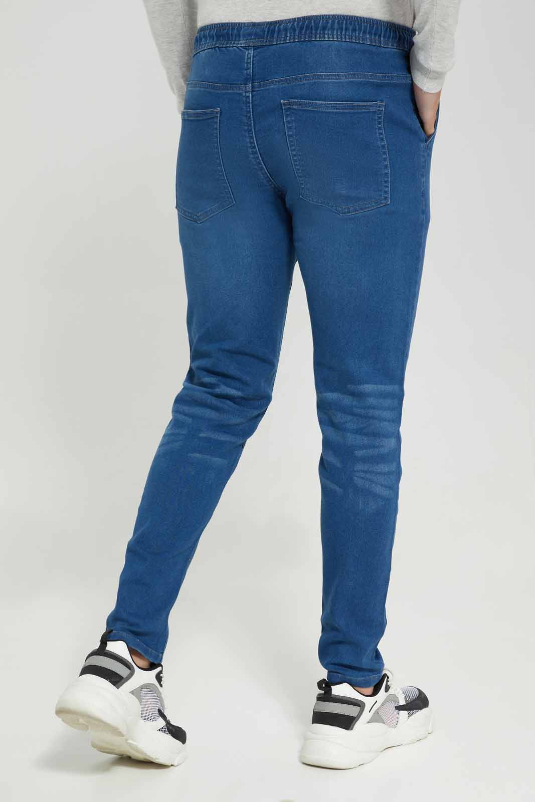 Redtag-Mid-Wash-Knit-Denim-Pull-Ons-Category:Jeans,-Colour:Indigo,-Deals:New-In,-Filter:Men's-Clothing,-Men-Jeans,-New-In-Men-APL,-Non-Sale,-Section:Men,-TBL,-W22B-Men's-