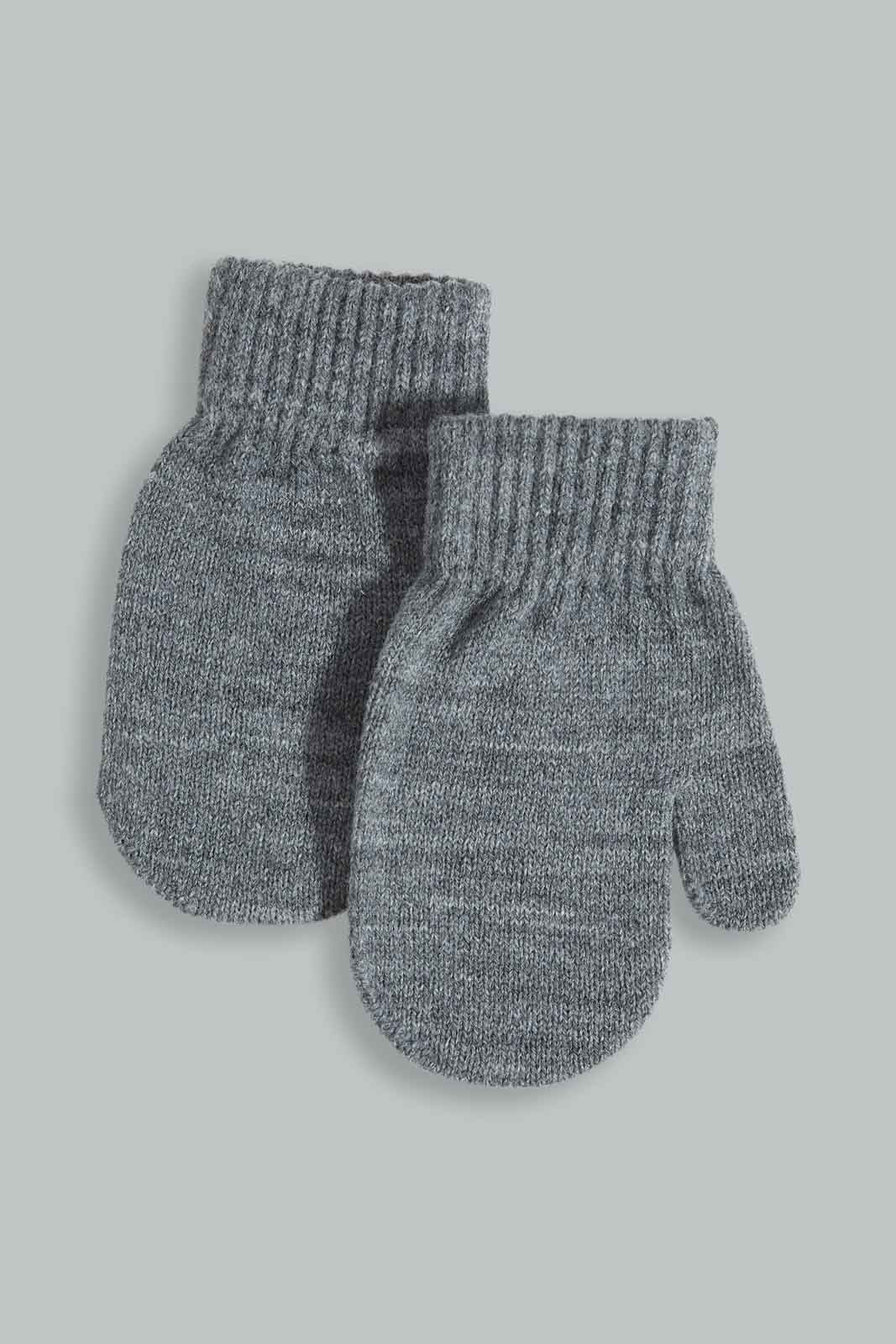 Redtag-Grey-Color-Knitted-Cap-Set-Of-2-With-Gloves-BOY-Knitted-Accessories,-Category:Knitted-Accessories,-Colour:Grey,-Dept:Boys,-Filter:Boys-Accessories,-New-In,-New-In-BOY-ACC,-Non-Sale,-Section:Boys-(0-to-14Yrs),-W22B-Boys-
