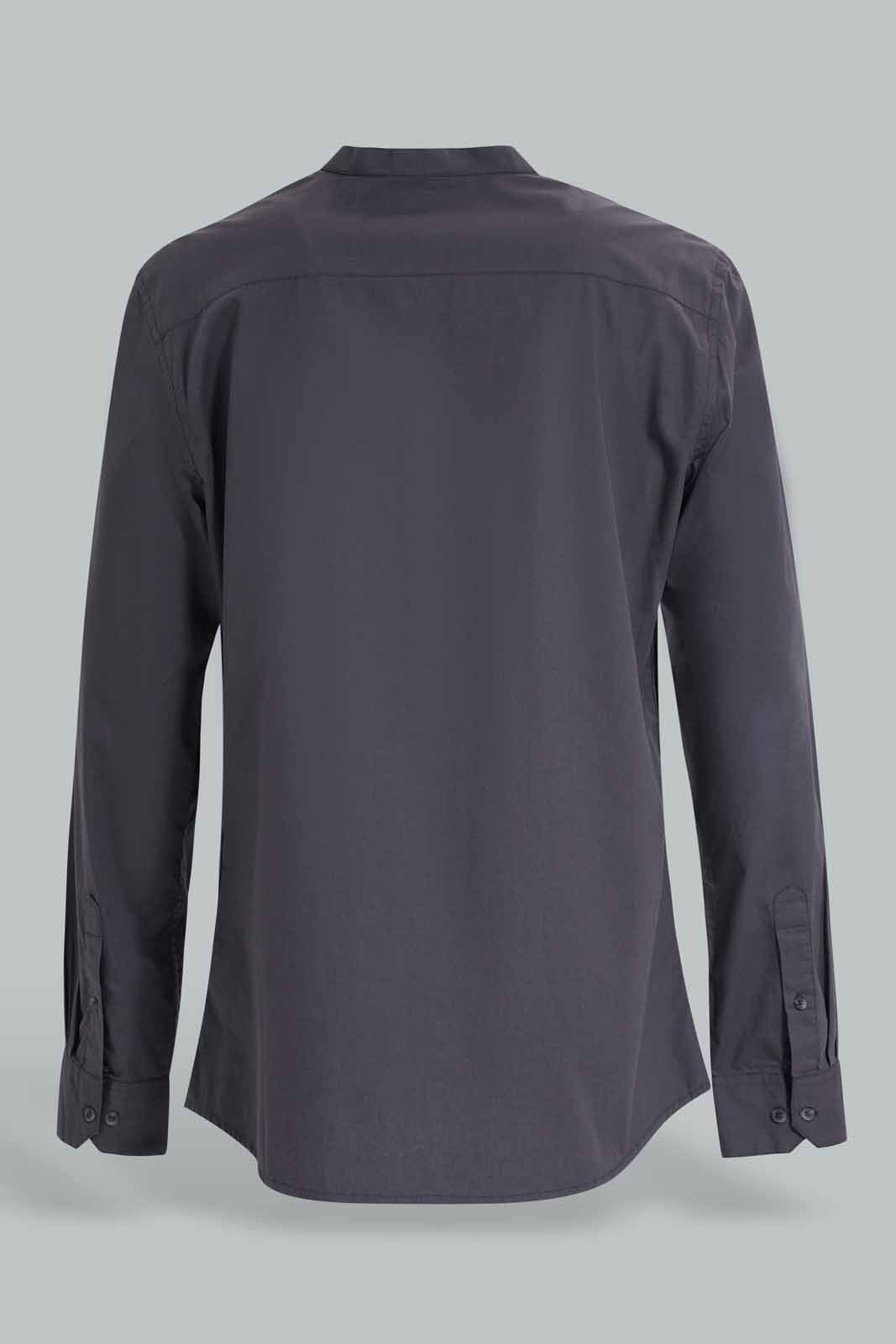 Redtag-Slate-Gray-Mandrain-Collar-Shirt-Category:Shirts,-Colour:Grey,-Deals:New-In,-Filter:Men's-Clothing,-Men-Shirts,-New-In-Men-APL,-Non-Sale,-Section:Men,-TBL,-W22A-Men's-