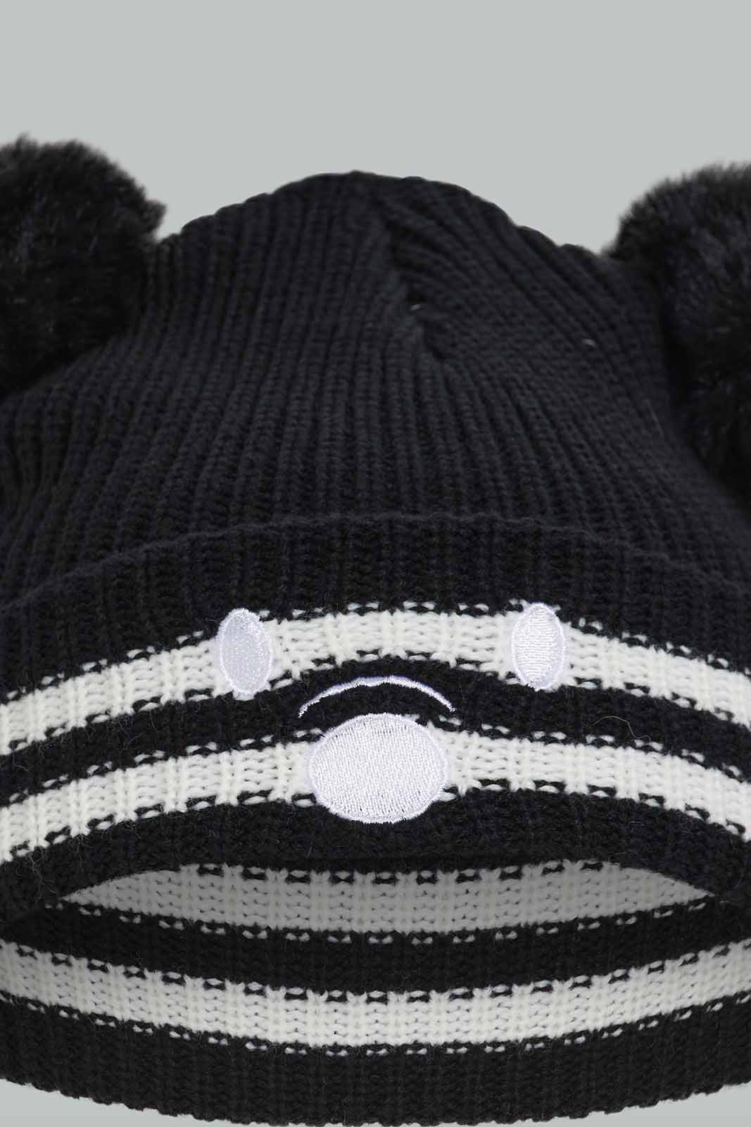 Redtag-Assorted-Grey-And-Black-Charcater-Knitted-Cap-Set-Of-2-BOY-Knitted-Accessories,-Category:Knitted-Accessories,-Colour:Assorted,-Filter:Boys-Accessories,-New-In,-New-In-BOY-ACC,-Non-Sale,-Section:Boys-(0-to-14Yrs),-W22B-Boys-
