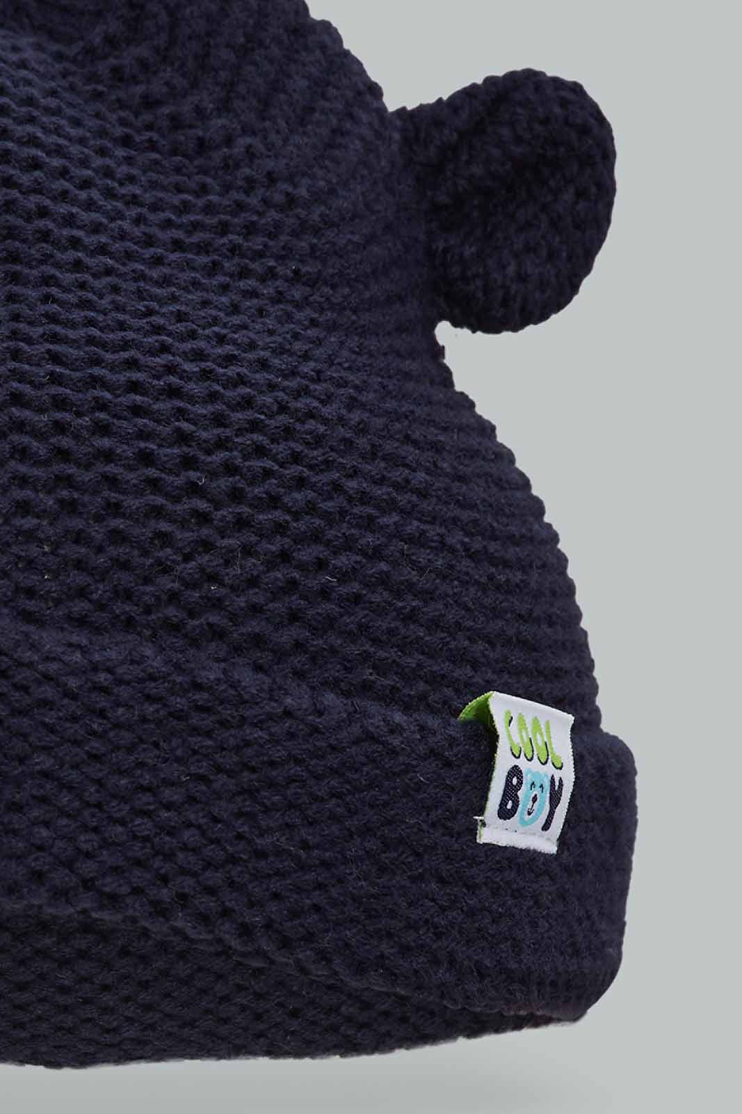 Redtag-Assorted-Navy-And-White-Set-Of-2-Knitted-Cap-BOY-Knitted-Accessories,-Category:Knitted-Accessories,-Colour:Assorted,-Filter:Boys-Accessories,-New-In,-New-In-BOY-ACC,-Non-Sale,-Section:Boys-(0-to-14Yrs),-W22A-Boys-